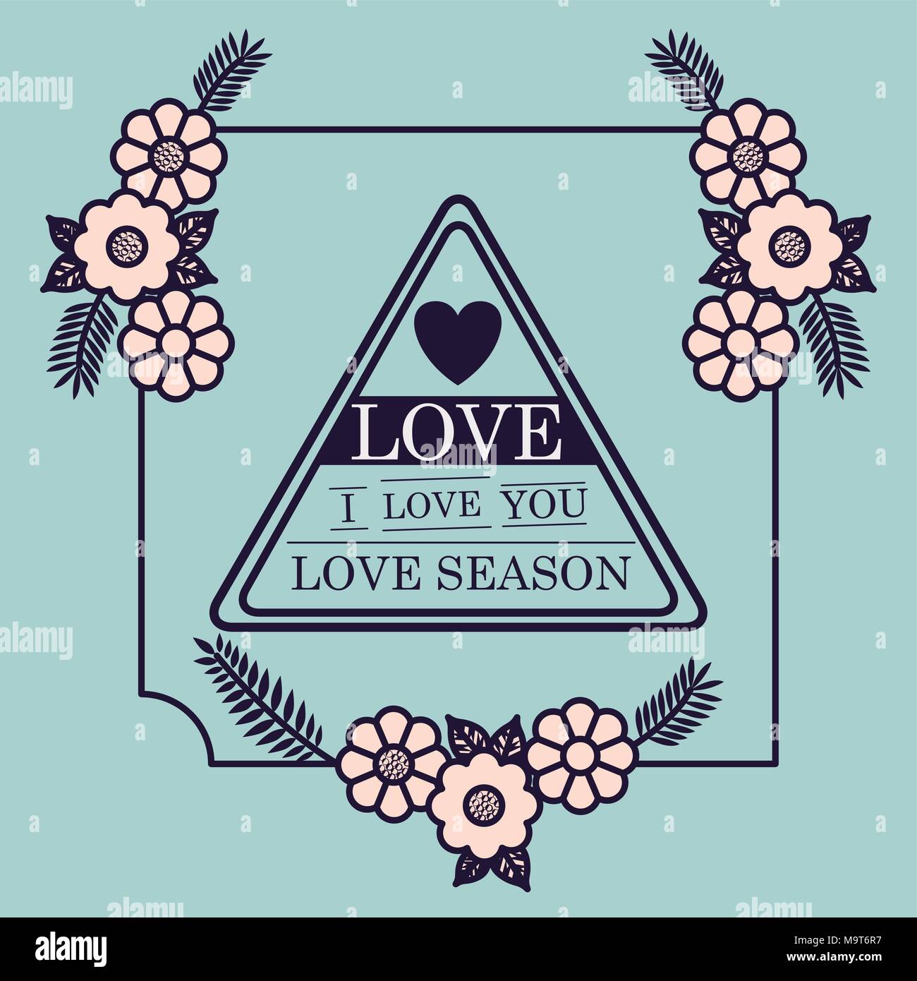 Floral design carte d'amour Illustration de Vecteur