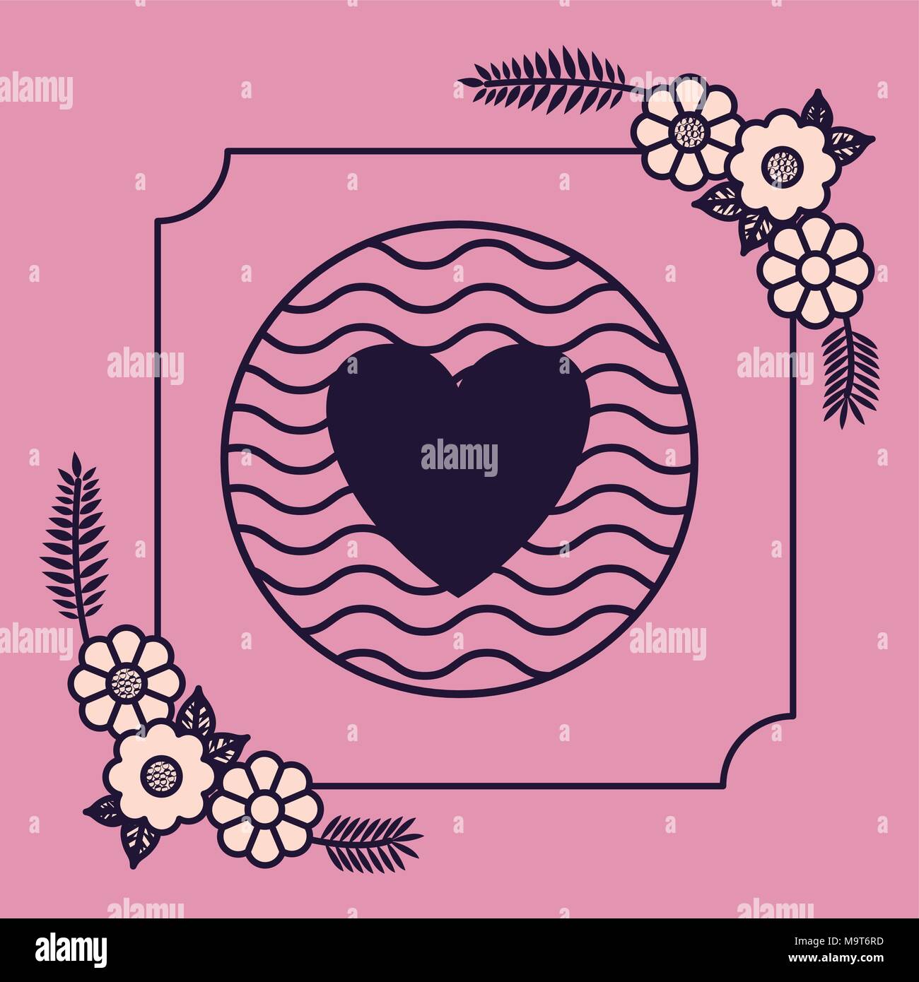 Floral design carte d'amour Illustration de Vecteur