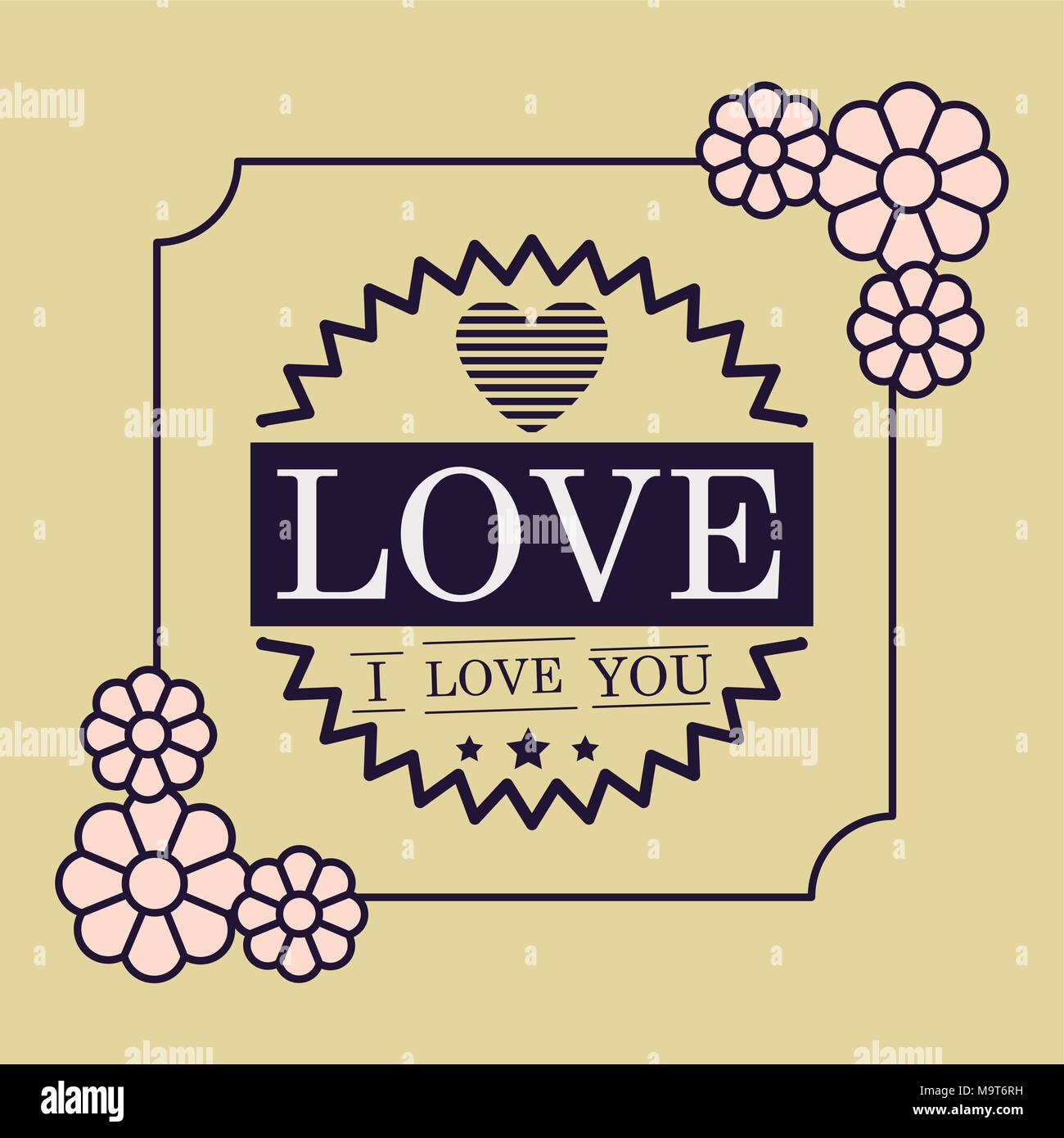 Floral design carte d'amour Illustration de Vecteur