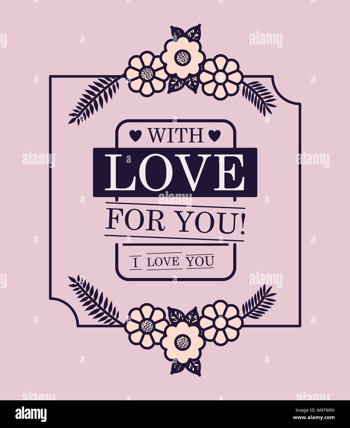 Floral design carte d'amour Illustration de Vecteur