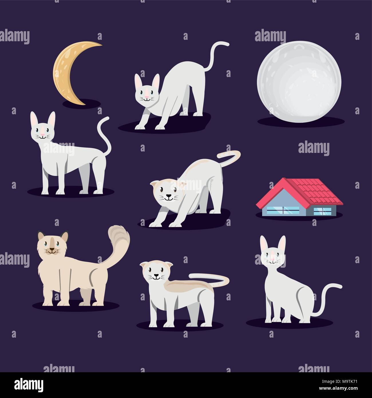 Groupe de chats vecteur caractères illustration design Illustration de Vecteur