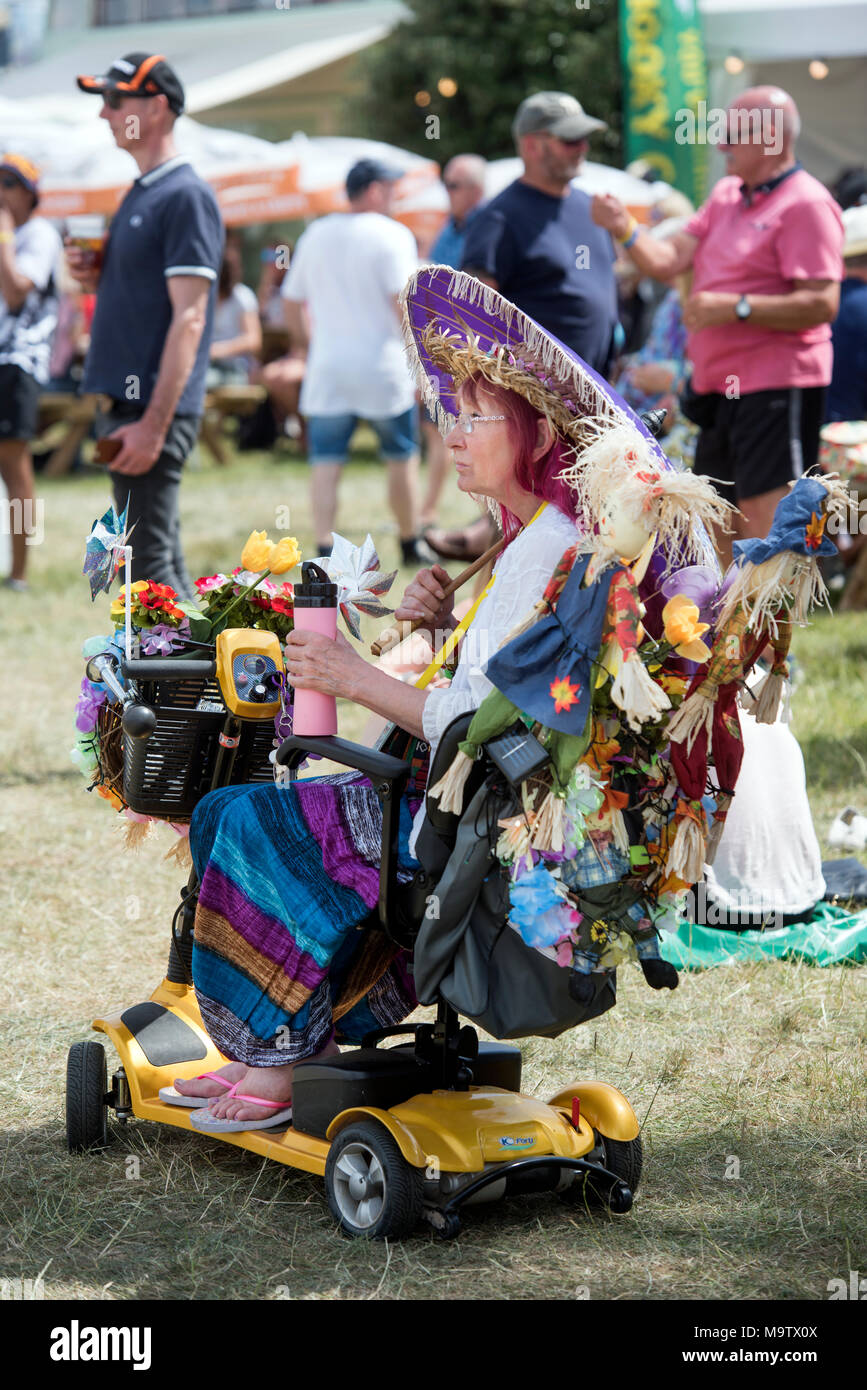 Le Cornbury Music Festival 2017 - Sonja Johannesen de Wiltshire qui est un bénévole au festival steward Banque D'Images