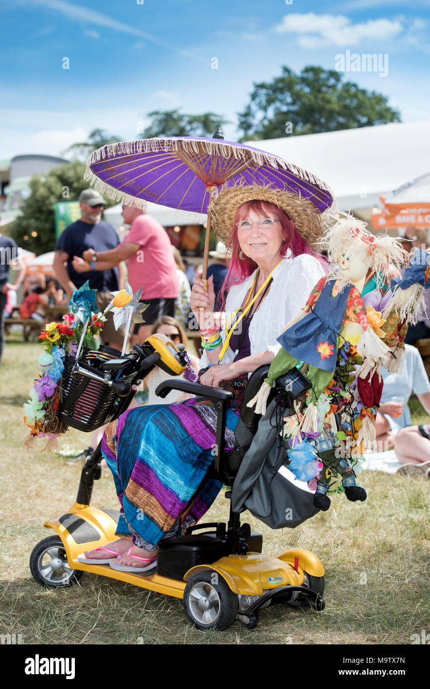 Le Cornbury Music Festival 2017 - Sonja Johannesen de Wiltshire qui est un bénévole au festival steward Banque D'Images