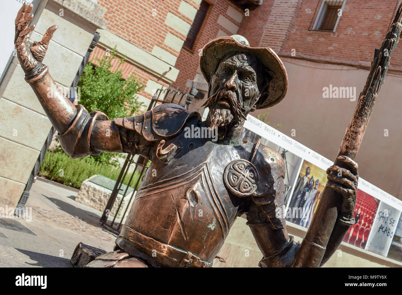 Statue de Don Quichotte à l'extérieur de la maison musée de Miguel de Cervantes à Alcala de Henares, Madrid, Espagne Banque D'Images