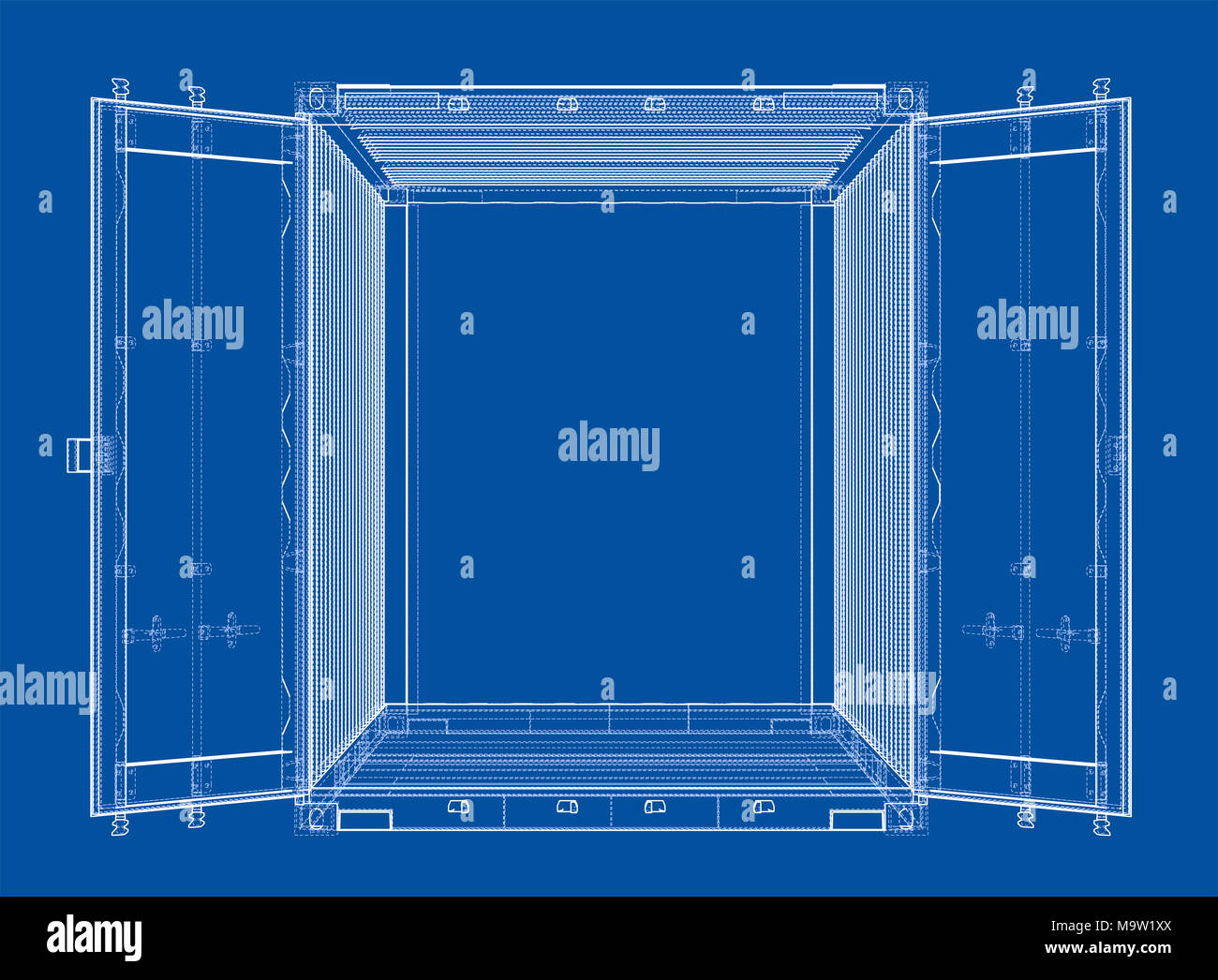 Le conteneur. Style fil de fer Banque D'Images