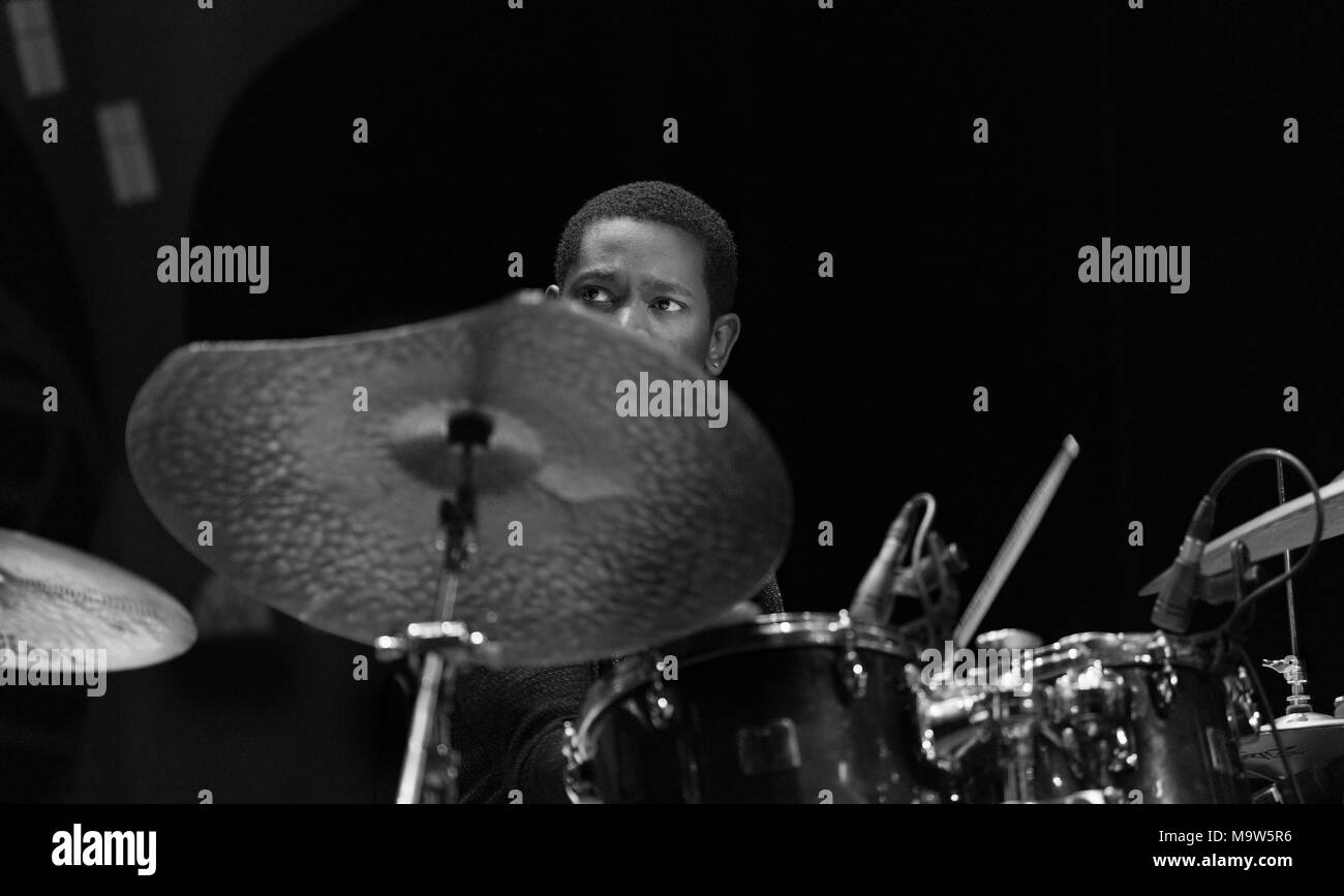 Nicholas payton afro caribean mixtape batteur jouant à la Cork jazz festival 2017 Banque D'Images
