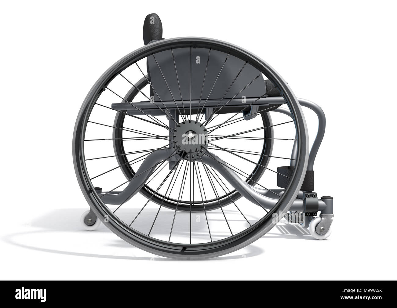 Modification d'un fauteuil roulant utilisé par les athlètes handicapés de participer à divers codes sportifs sur un fond isolé - 3D render Banque D'Images