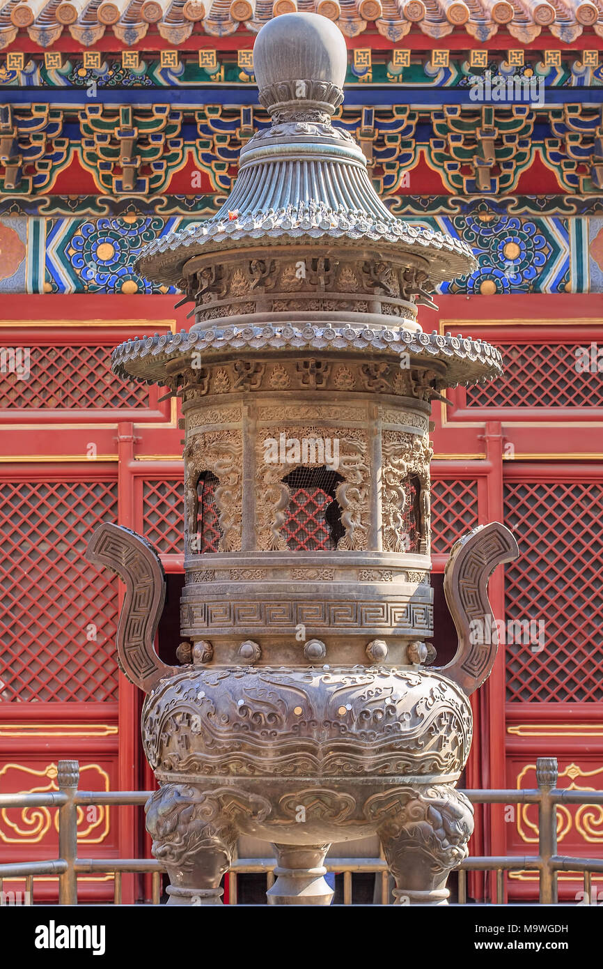 BEIJING-SEPT. 19, 2009. Grand Autel fer ornementées à la Lamaserie Yonghe, également connu sous le nom de Lama Temple. C'est un temple et monastère de l'école Guéloug. Banque D'Images