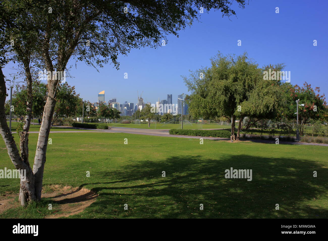 AL BIDDA PARK, DOHA, QATAR - 28 mars 2018 : une vue sur le parc, récemment ouvert dans le centre de la capitale du Qatar. Banque D'Images