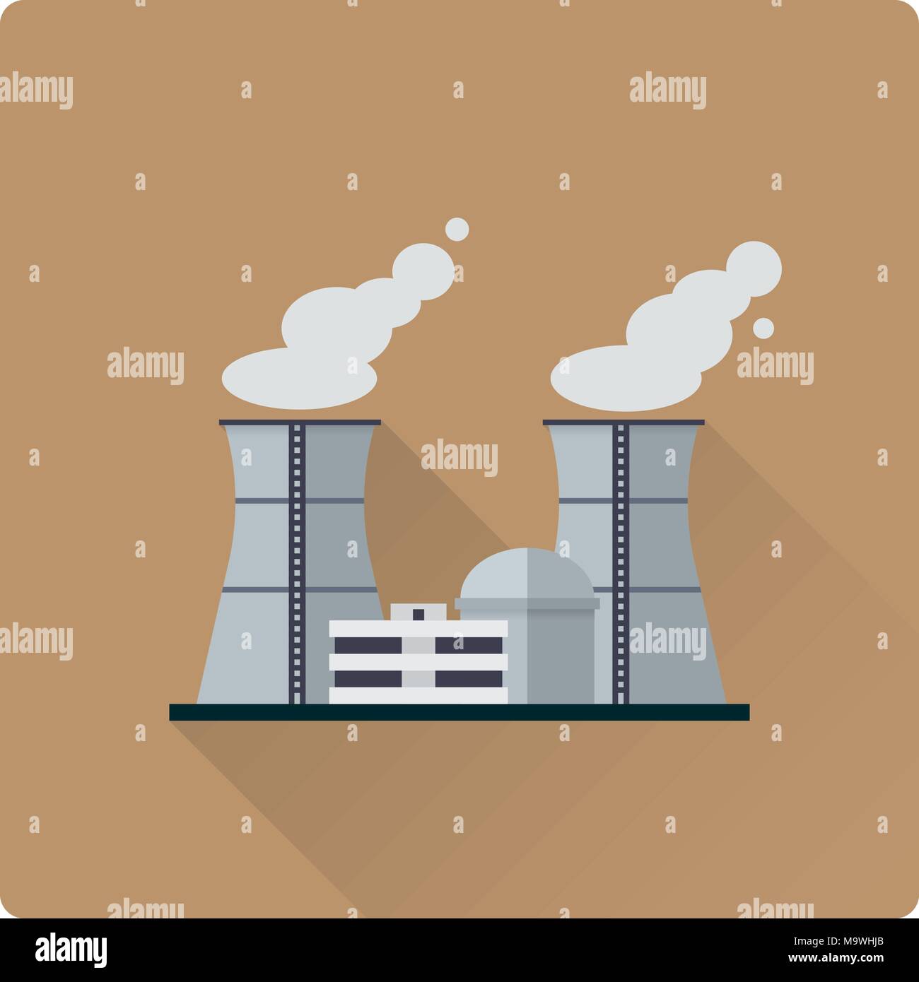 Modèle plat long shadow nuclear power plant bâtiments vector illustration Illustration de Vecteur Modèle plat long shadow nuclear power plant bâtiments vector illustration Illustration de Vecteur