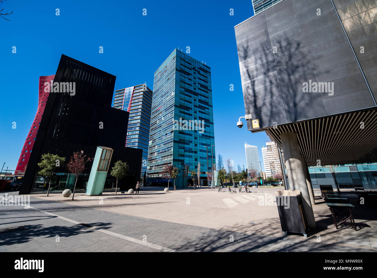 L'architecture contemporaine dans la Fira Barcelona Gran Via de Barcelone.Catalogne..Espagne Europe. Banque D'Images