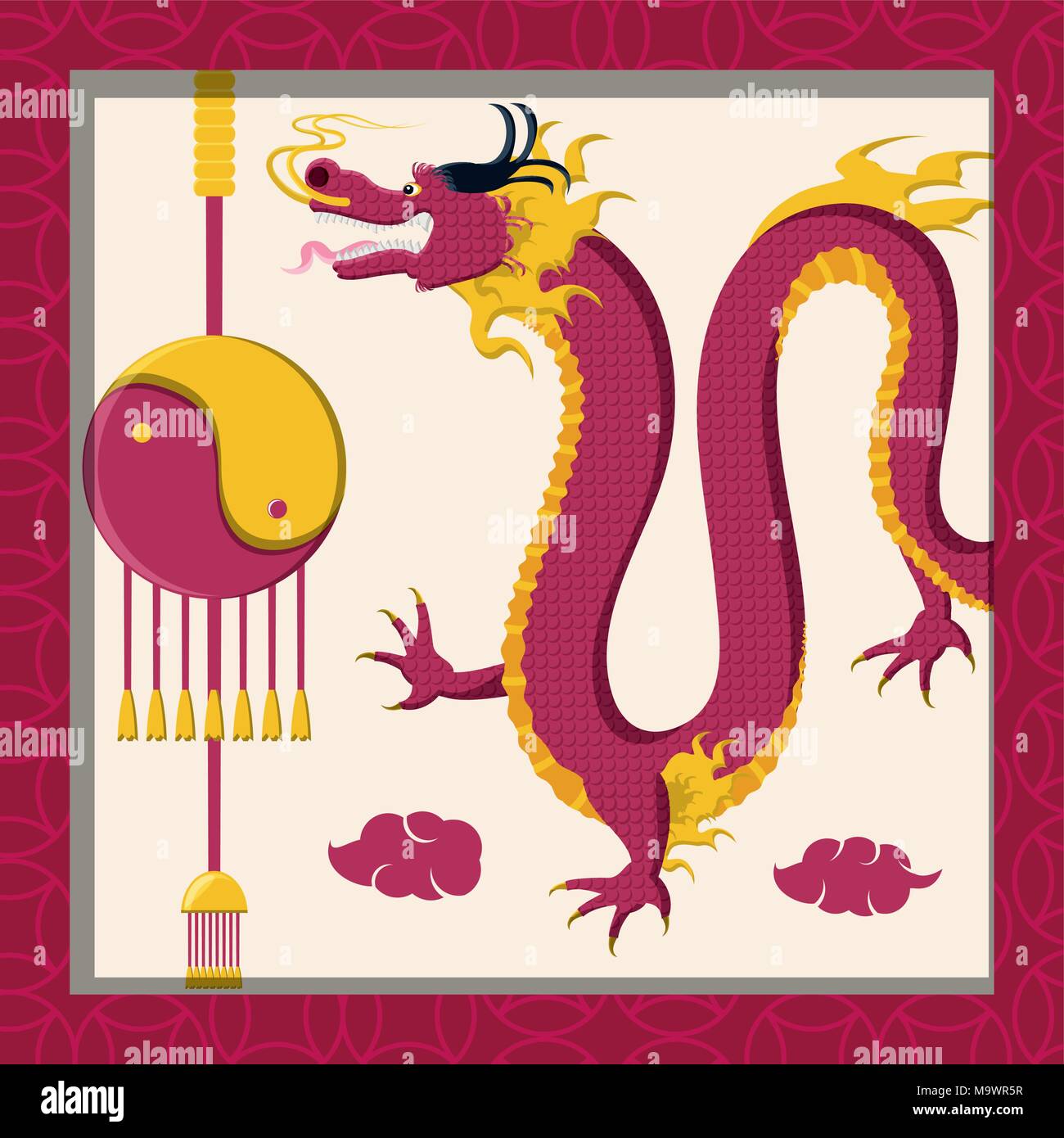L'icône de la culture chinoise dragon vector illustration design Illustration de Vecteur