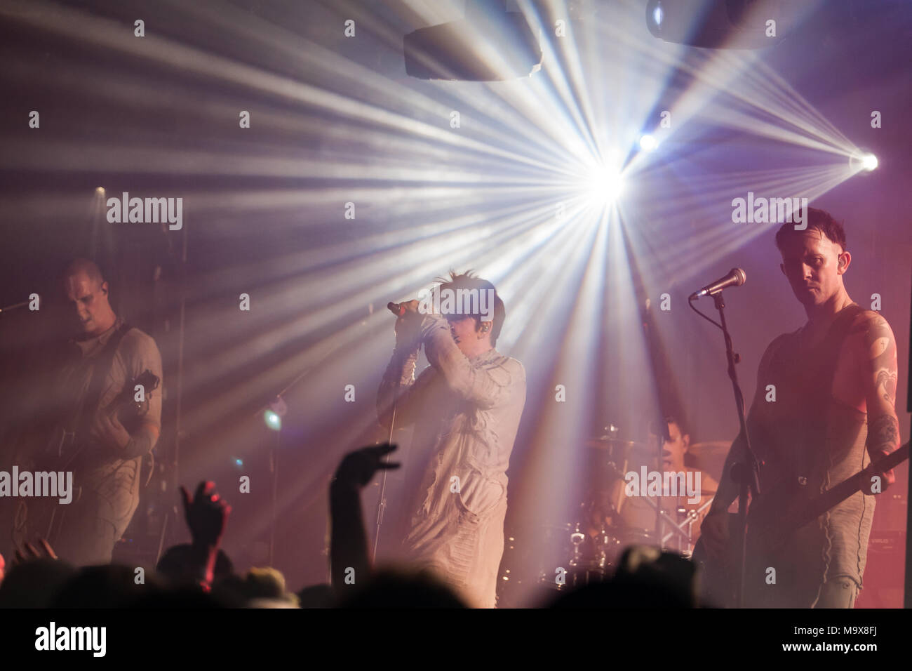 Belfast, en Irlande du Nord, Royaume-Uni. 28 mars 2018. Gary Numan joué Club Limelight Belfast dans le cadre de sa tournée BRITANNIQUE Photo : Sean Harkin/Alamy Live News Banque D'Images