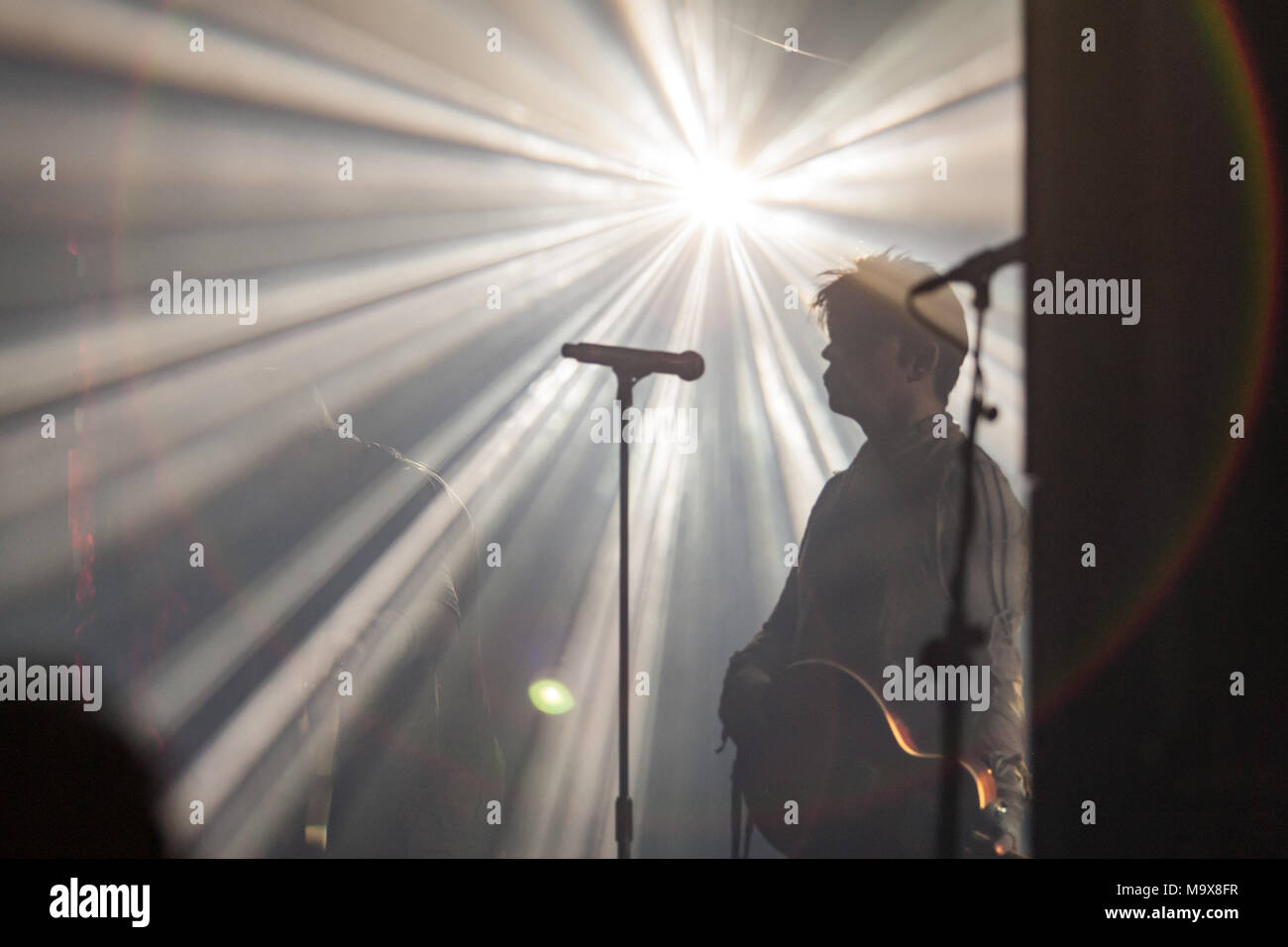 Belfast, en Irlande du Nord, Royaume-Uni. 28 mars 2018. Gary Numan joué Club Limelight Belfast dans le cadre de sa tournée BRITANNIQUE Photo : Sean Harkin/Alamy Live News Banque D'Images