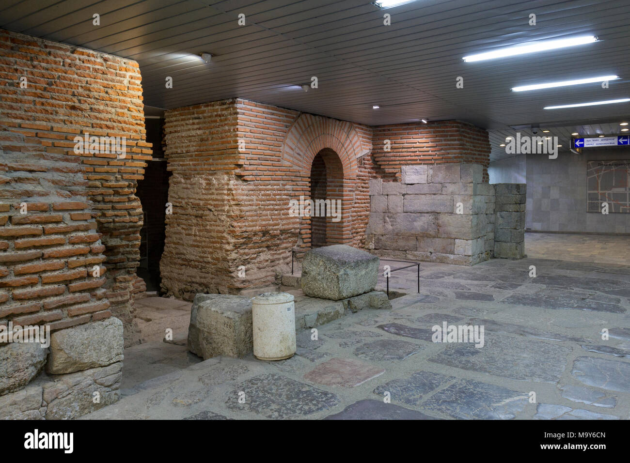 Une partie de l'ancien complexe conservé Serdica (Serdika) dans le centre de Sofia, Bulgarie. Banque D'Images
