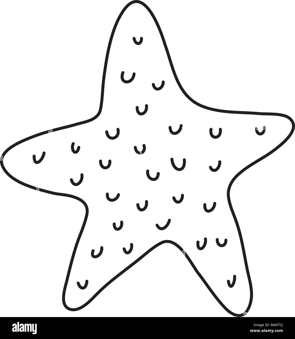 Ligne nature océan starfish design animal Illustration de Vecteur