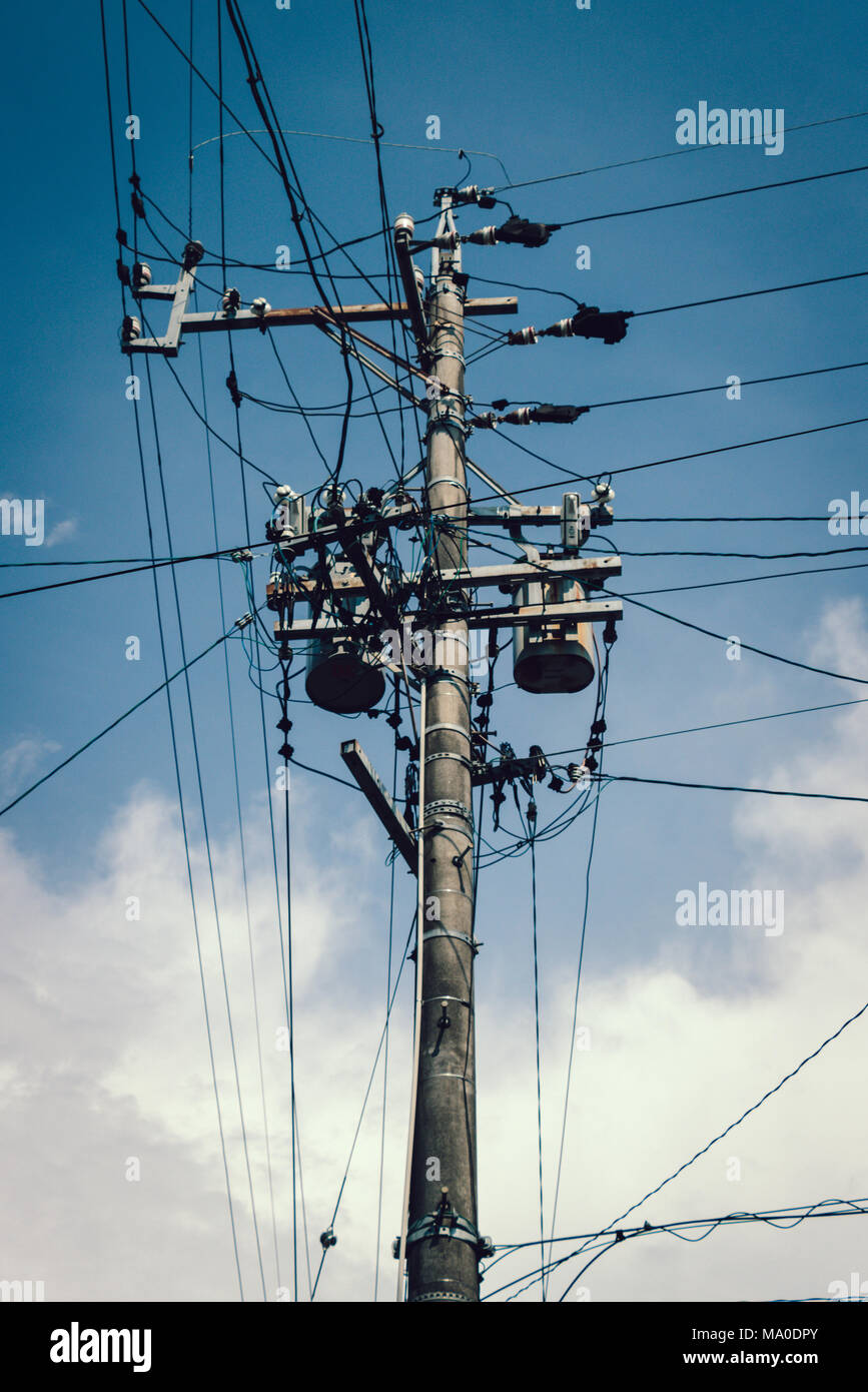 Tokyo (Japon) Pôle électrique japonais à Tokyo Photo Stock Alamy