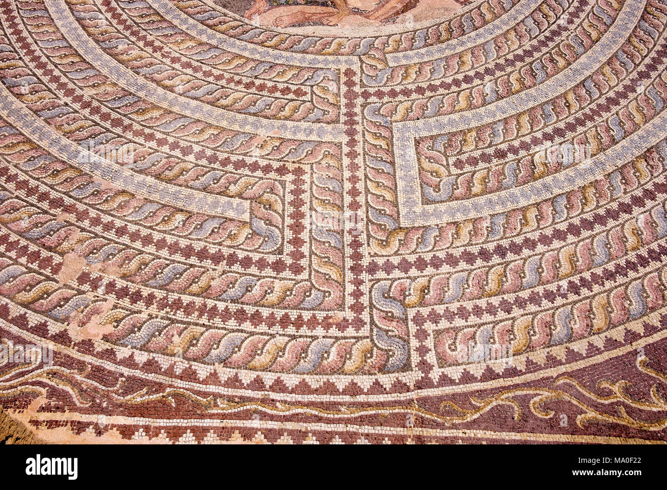 Mosaïque, Parc archéologique de Kato Paphos, Paphos, Chypre. Banque D'Images