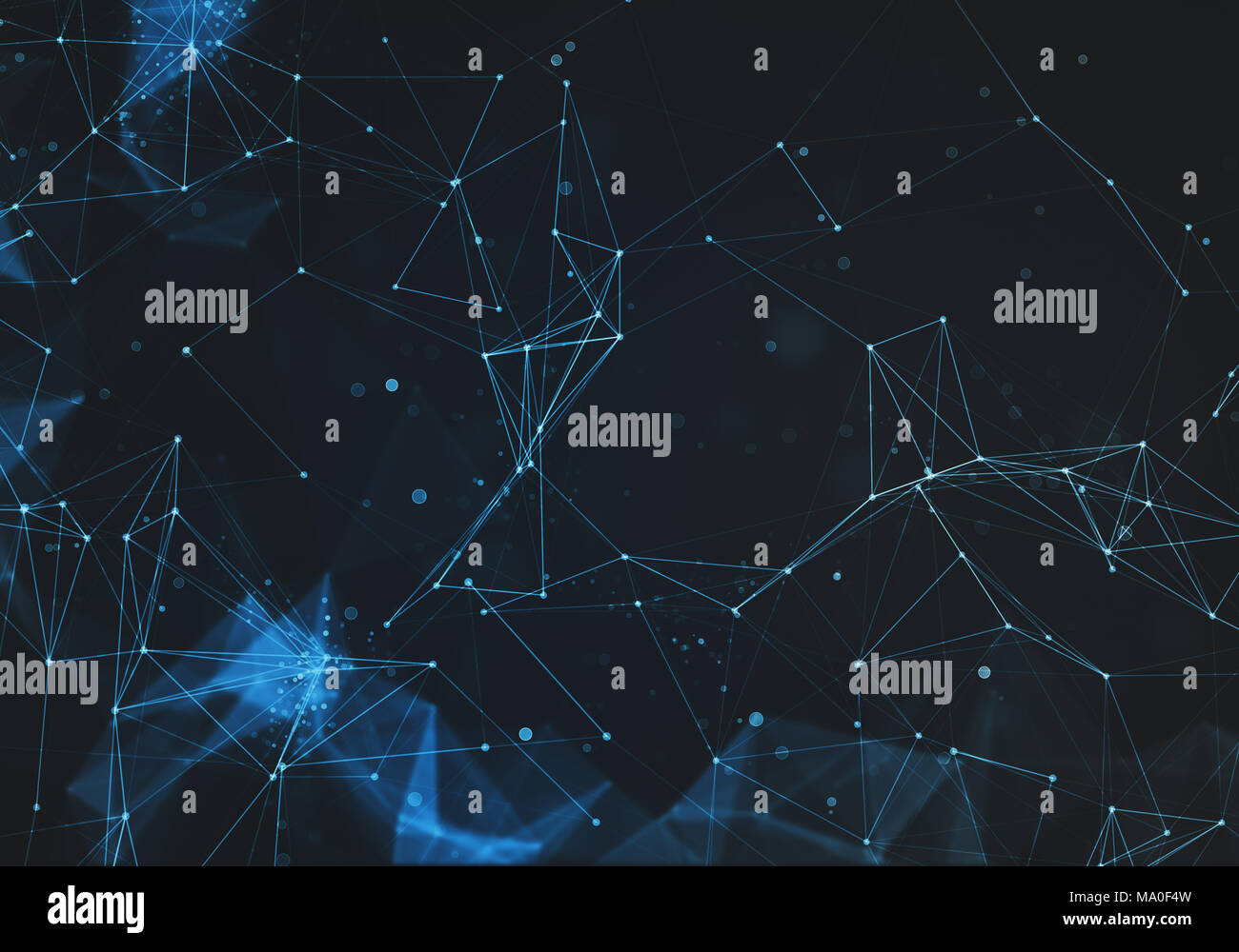 Résumé bleu foncé faible espace polygonal. poly Connexion de points et de lignes en triangles de la structure. L'illustration pour la marque, la science, wallpape Banque D'Images