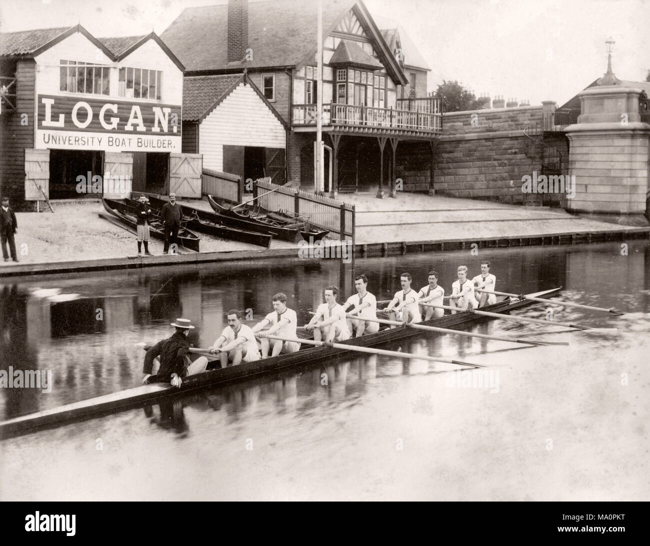 19e siècle - photographie vintage Lady Margaret Boat Club, l'équipe d'aviron, Cambridge, 1890 Banque D'Images