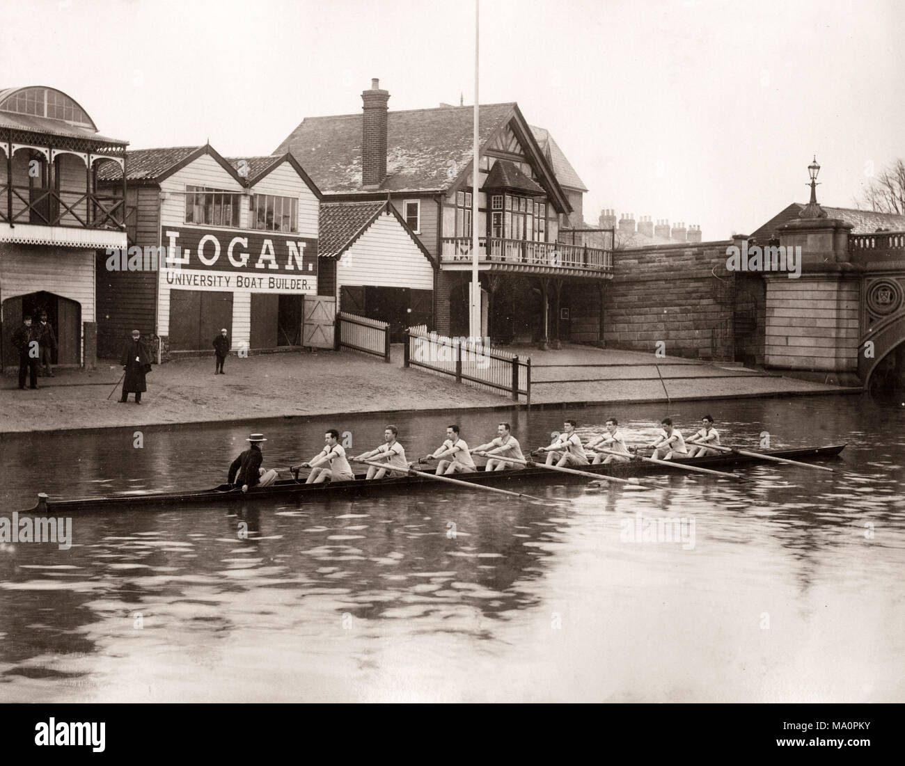 19e siècle - photographie vintage Lady Margaret Boat Club, l'équipe d'aviron, Cambridge, 1890 Banque D'Images