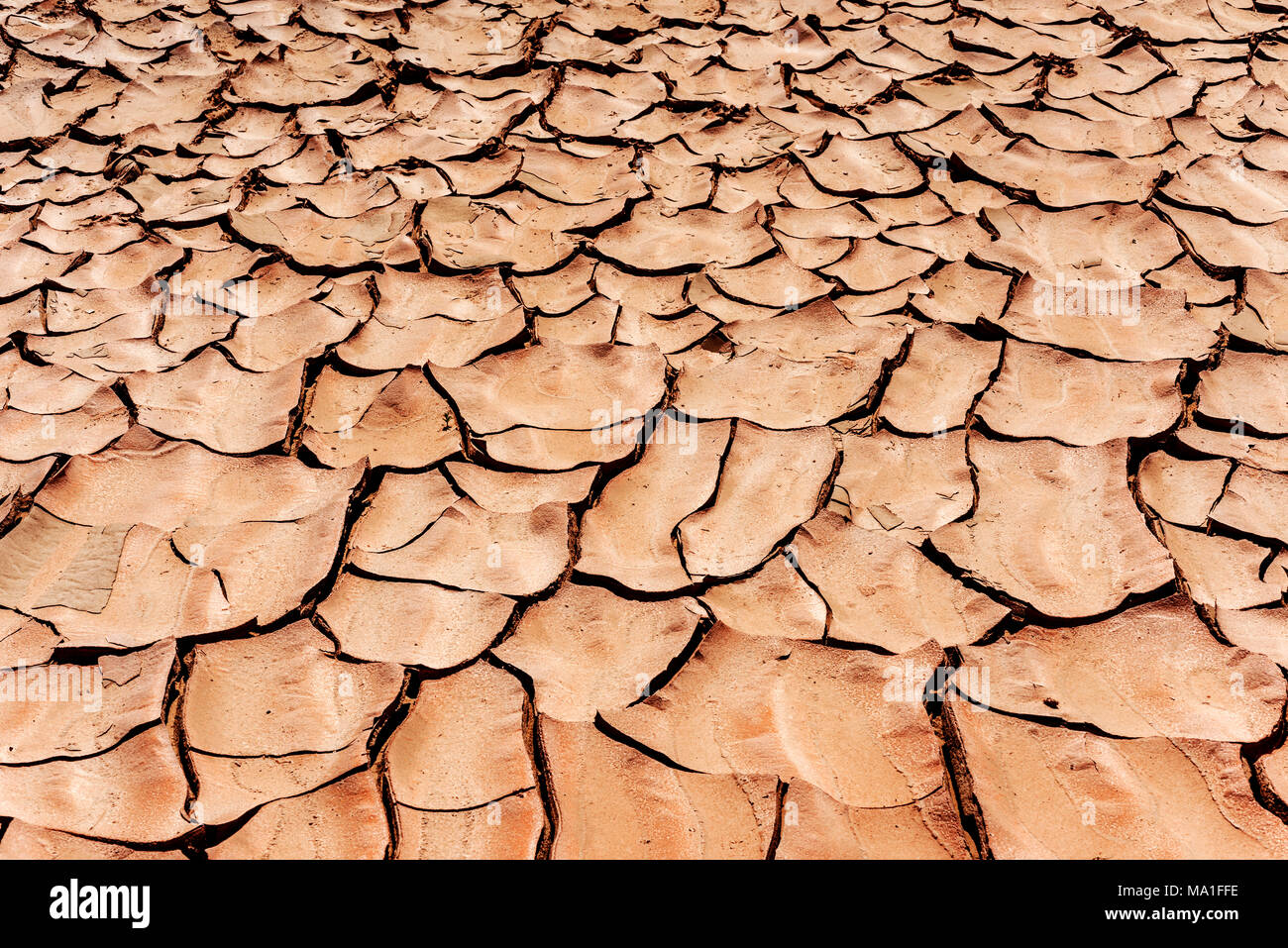 Terre craquelée par la sécheresse dans le désert, travaille comme arrière-plan ou de texture Banque D'Images