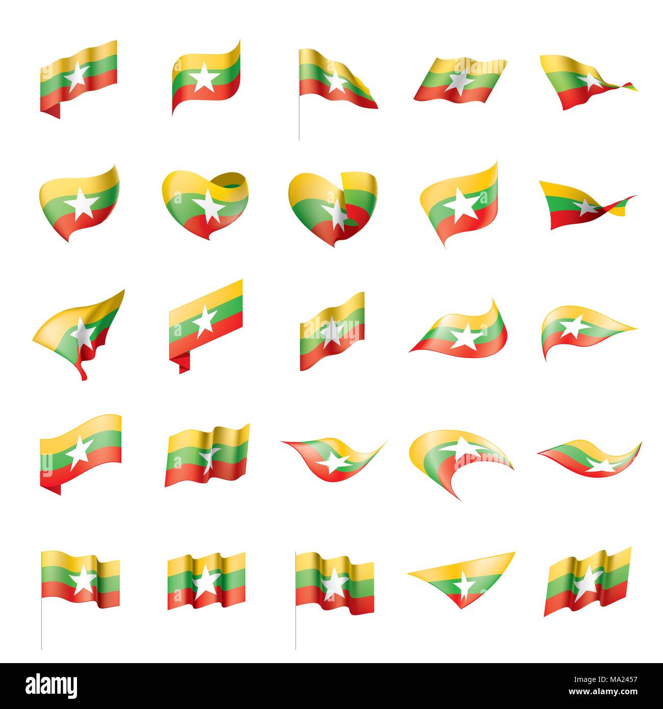 Drapeau du Myanmar, vector illustration Illustration de Vecteur