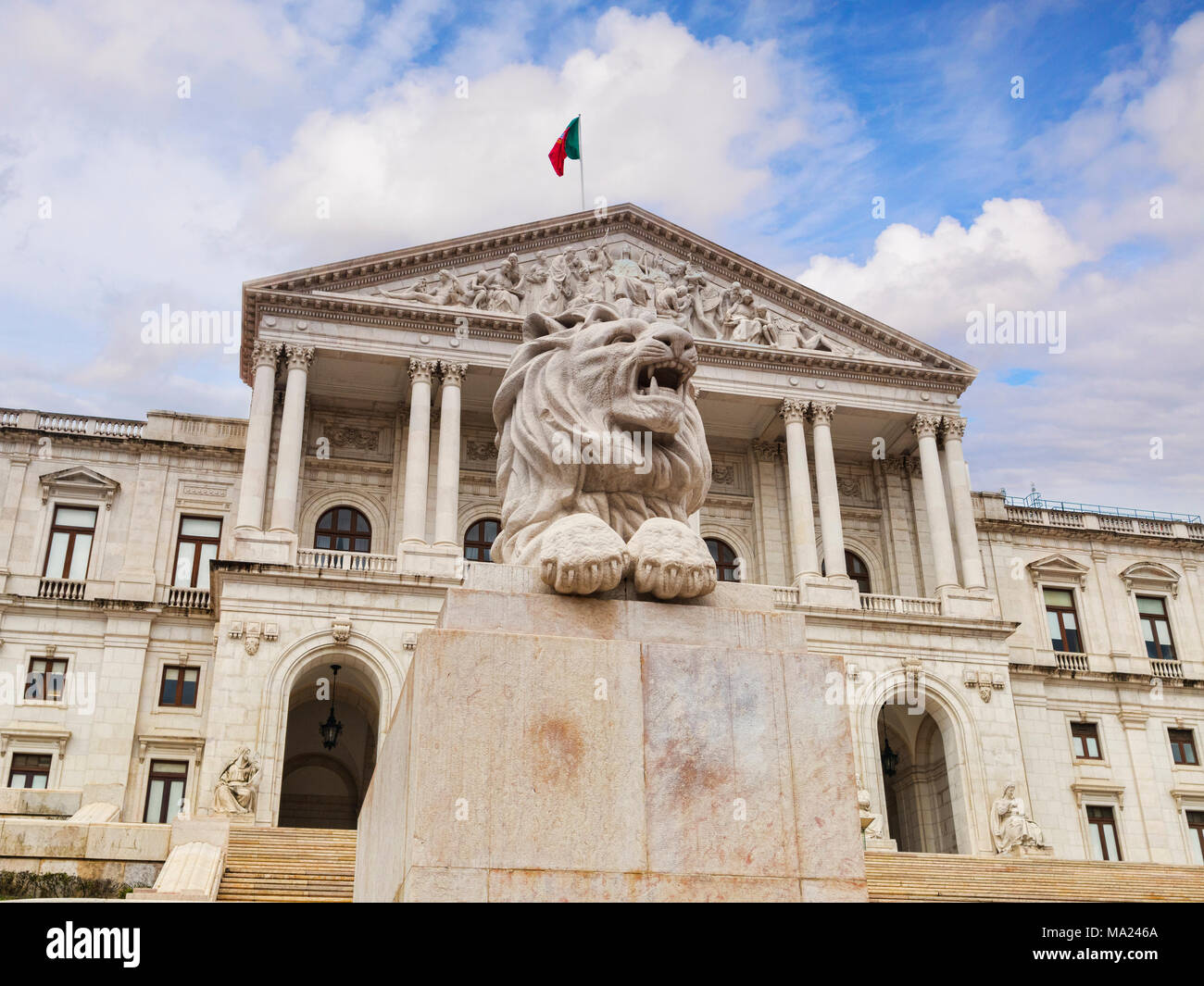 Le bâtiment du parlement portugais, Assemblée de la République, à Lisbonne, Portugal. Banque D'Images