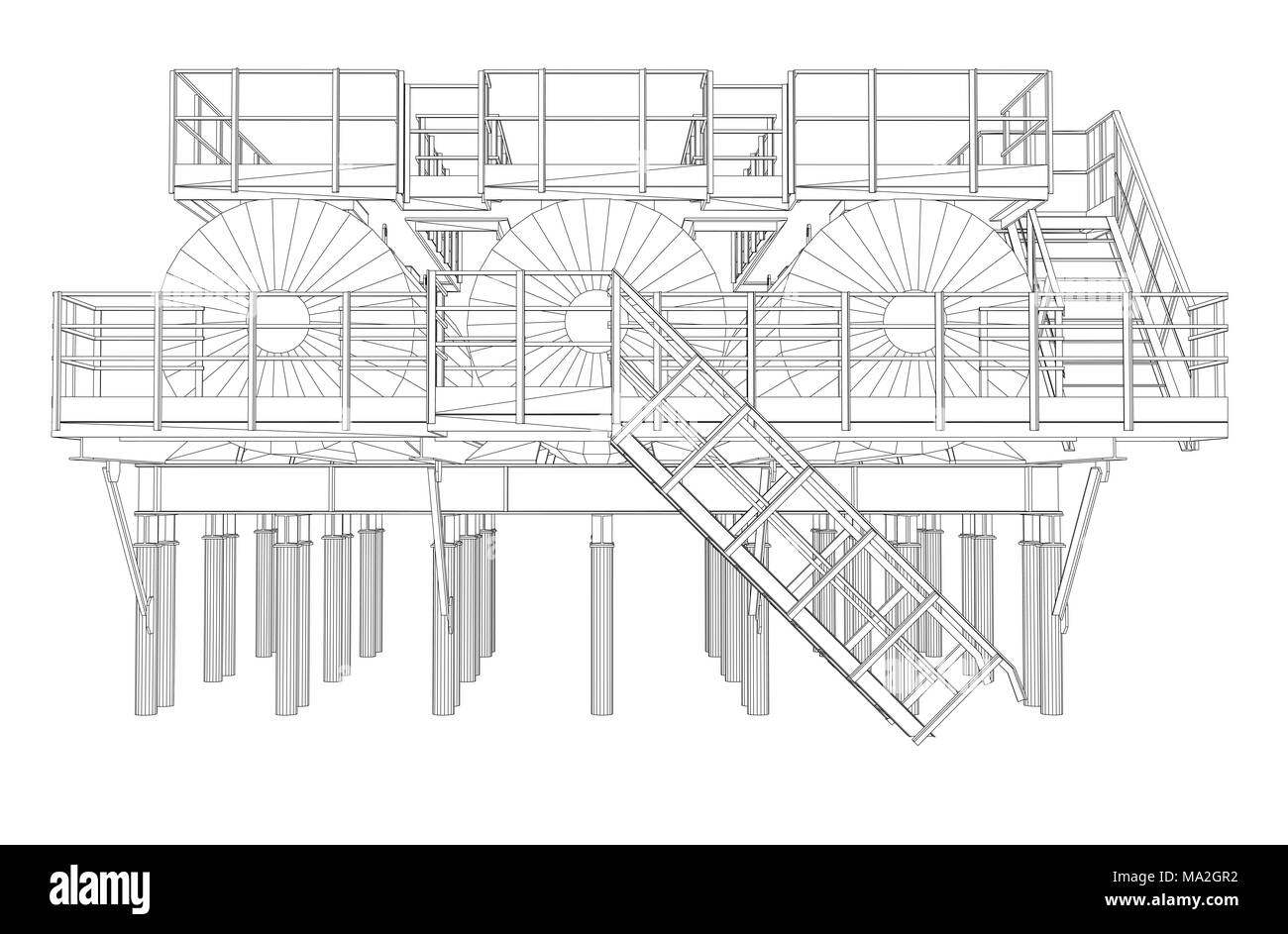 L'équipement industriel. Illustration détaillée sur fond blanc. 3d illustration Banque D'Images