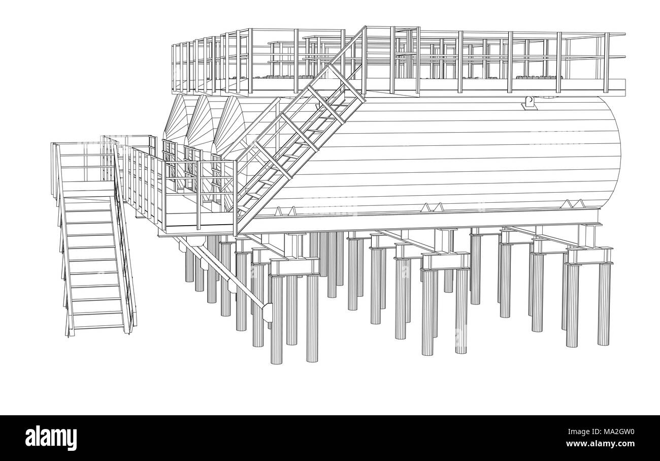 L'équipement industriel. Illustration détaillée sur fond blanc. 3d illustration Banque D'Images