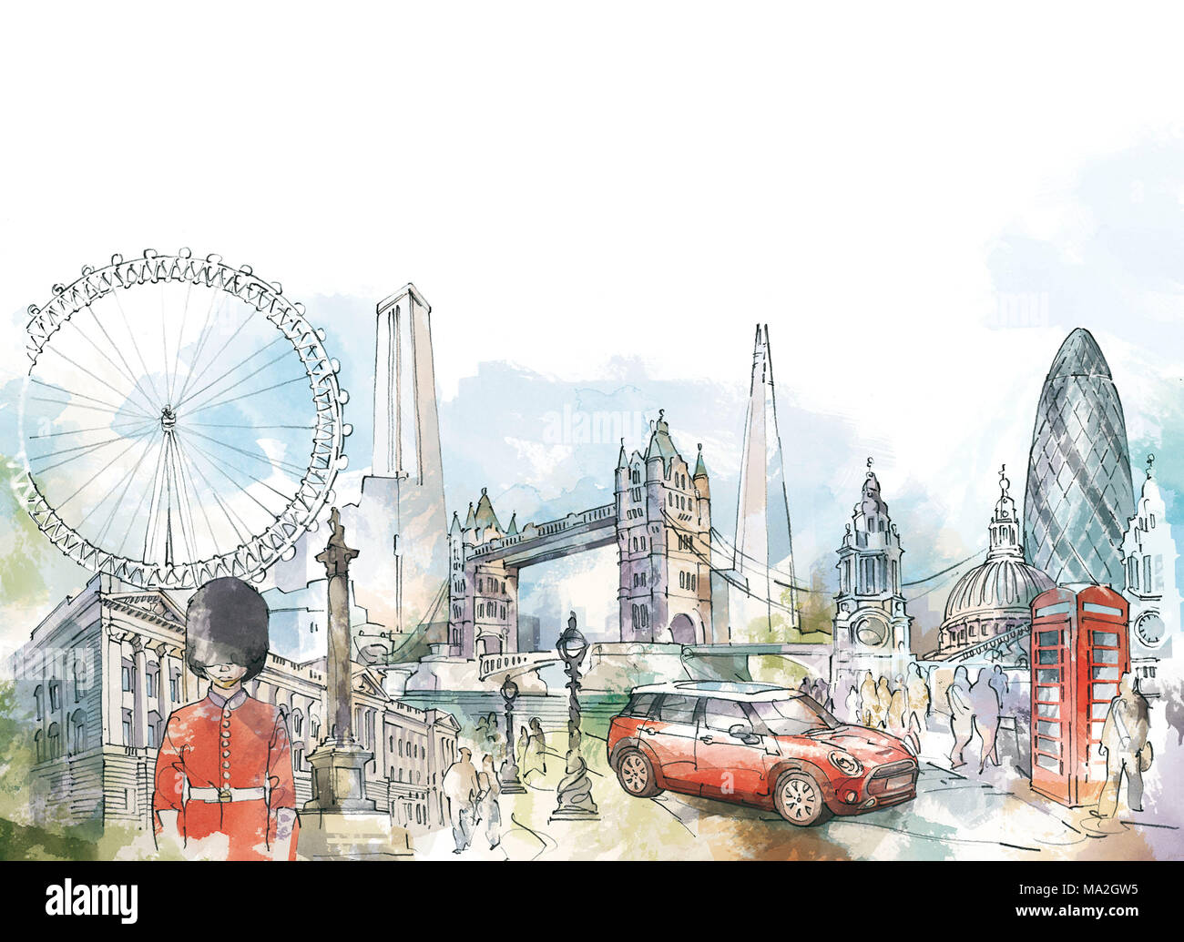 Une illustration de Londres Banque D'Images