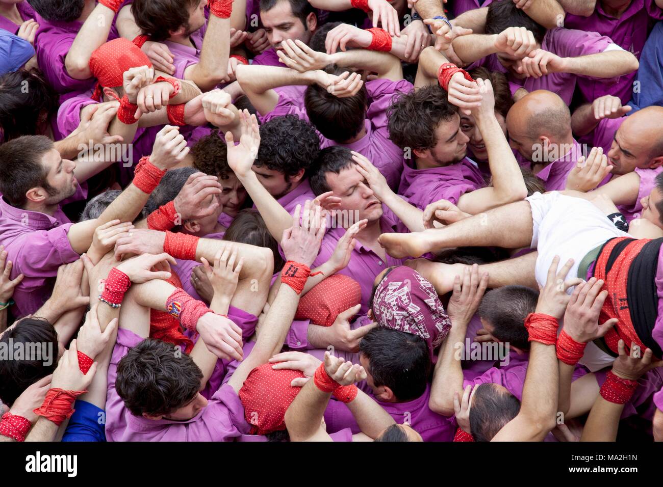 Castellers (Tower), Catalogne, Espagne Banque D'Images