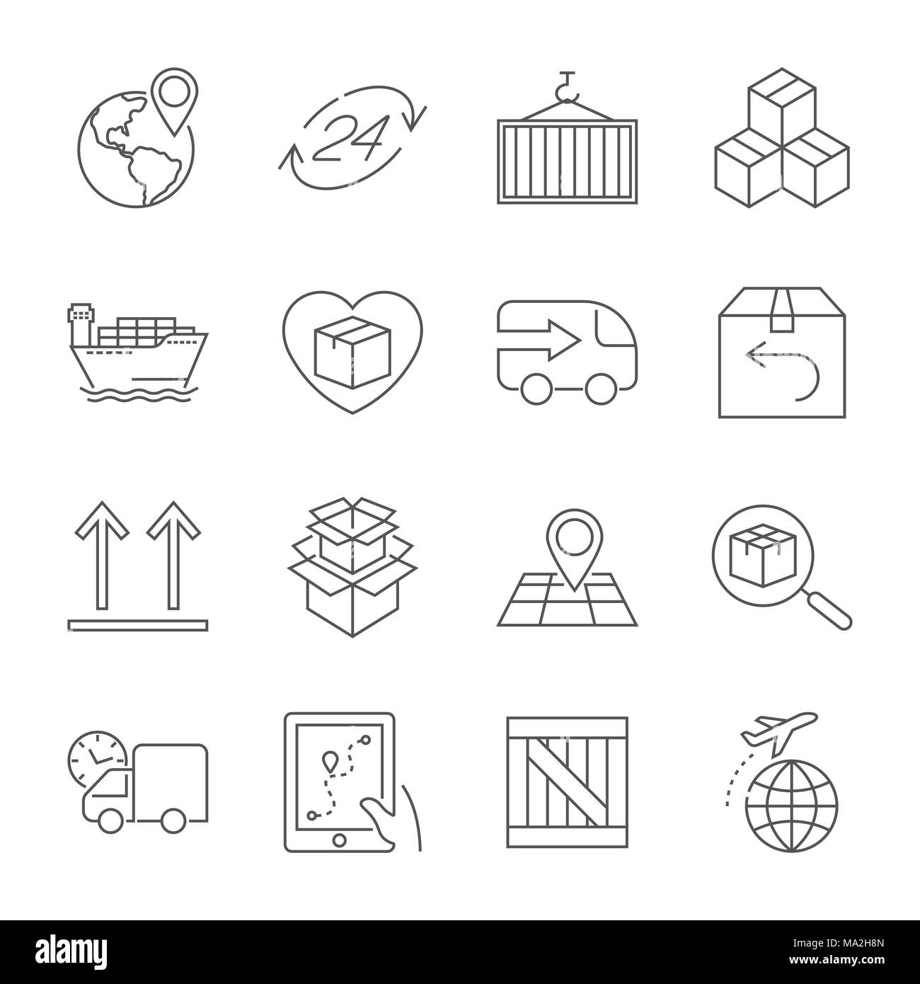Icônes de la logistique. Avc. modifiable Illustration de Vecteur