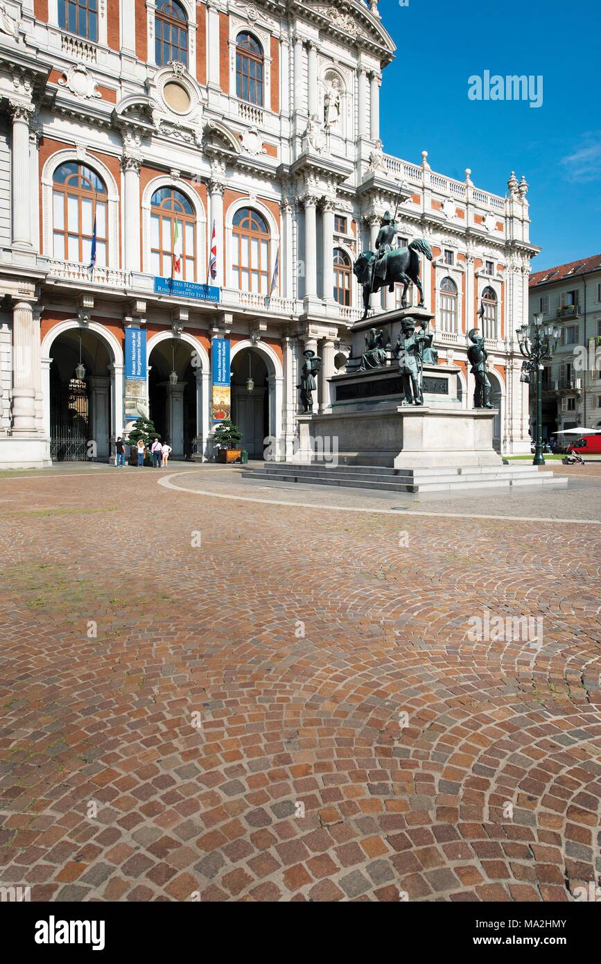 Le Musée National sur la Piazza Carlo Alberto, Turin, Italie Banque D'Images