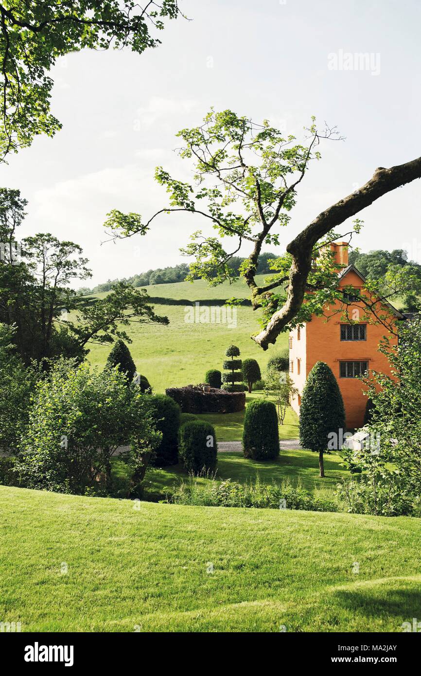 Un jardin conçu par Arne Maynard, Allt-y-Bela, Nouvelle-Galles du Sud Banque D'Images