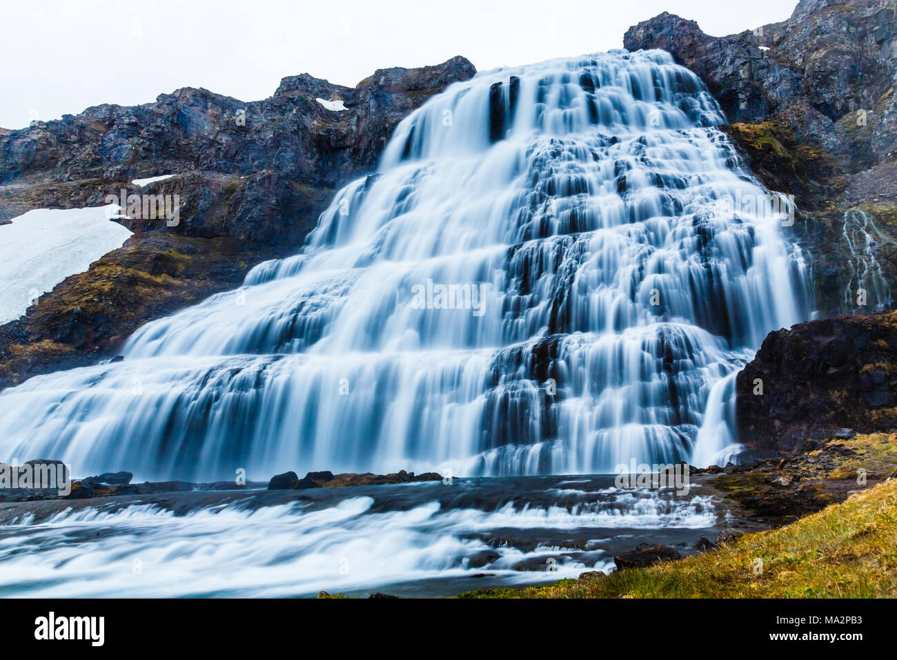 Dynjandi foss power stream chutes Cascade, Fjords de l'Ouest l'Islande Banque D'Images