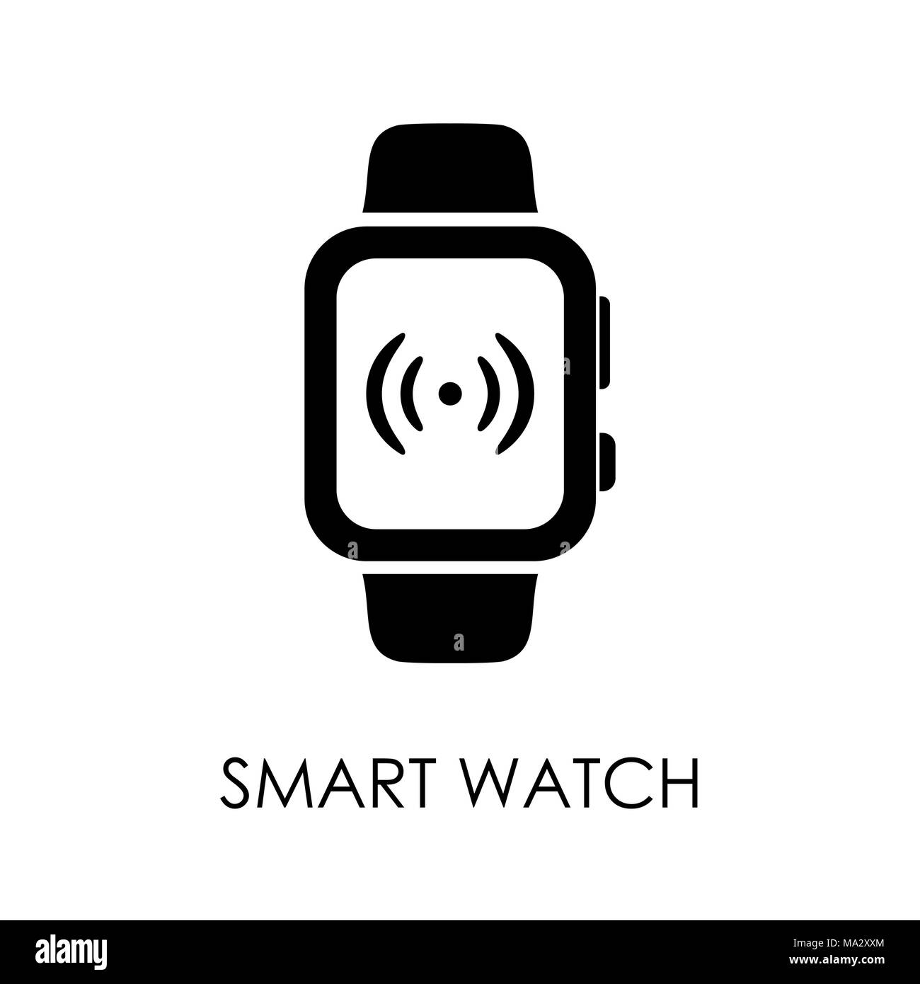 Smart watch avec l'icône de l'application à l'écran. Icône vecteur. Illustration de Vecteur
