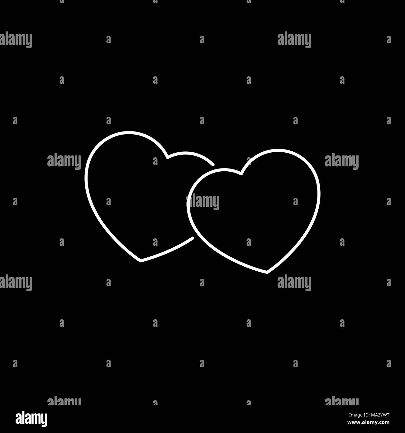 Icône style coeurs plat simple illustration vectorielle. Ligne de coeur signe. Illustration de Vecteur