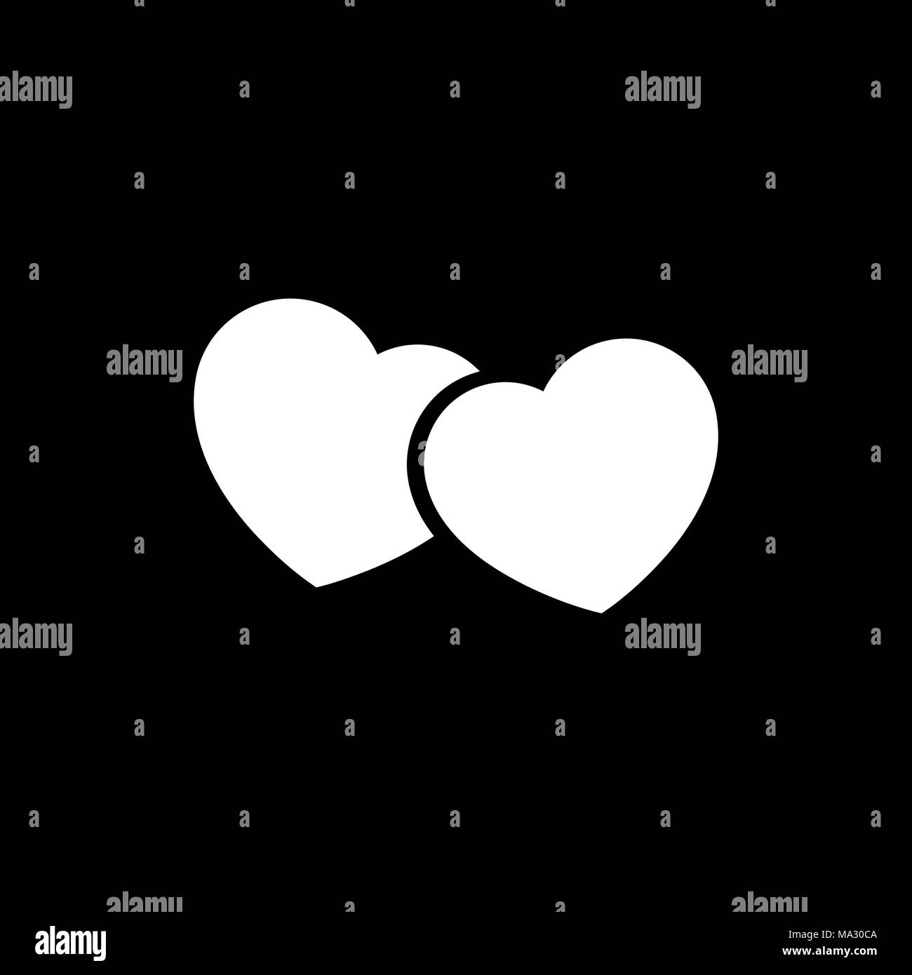 Icône style coeurs plat simple illustration vectorielle. Ligne de coeur signe. Illustration de Vecteur