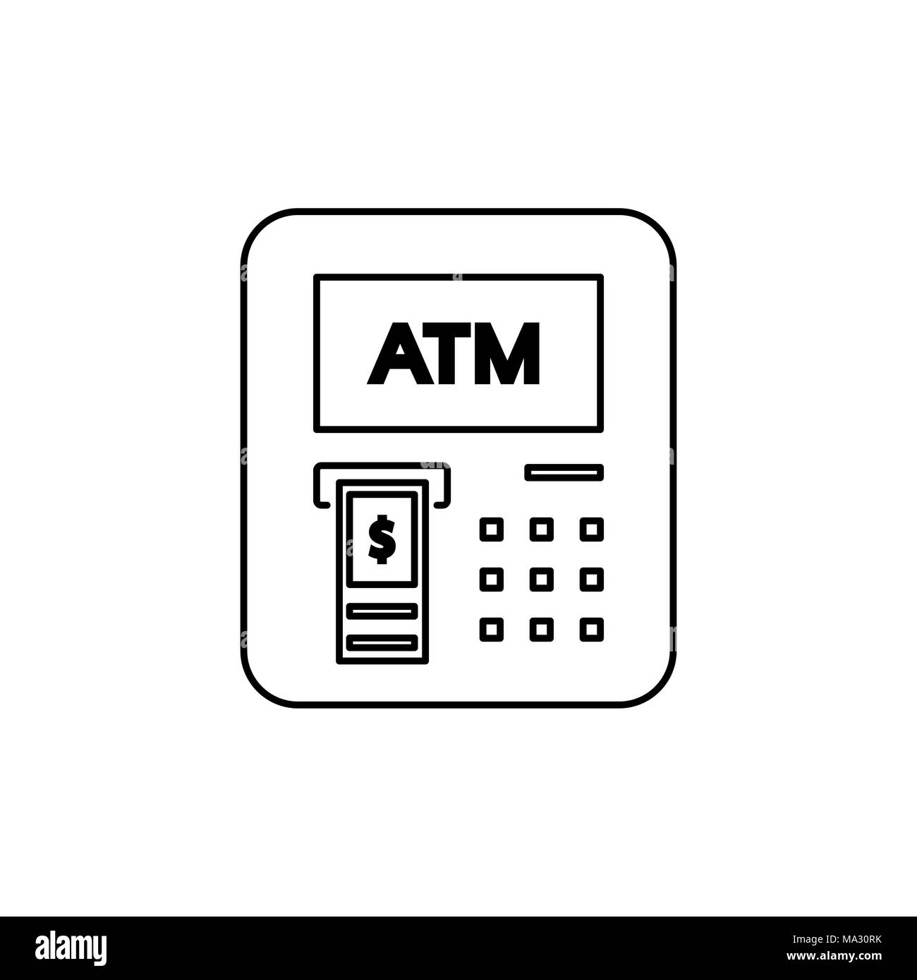 Icône style ATM télévision simple illustration vectorielle. Illustration de Vecteur