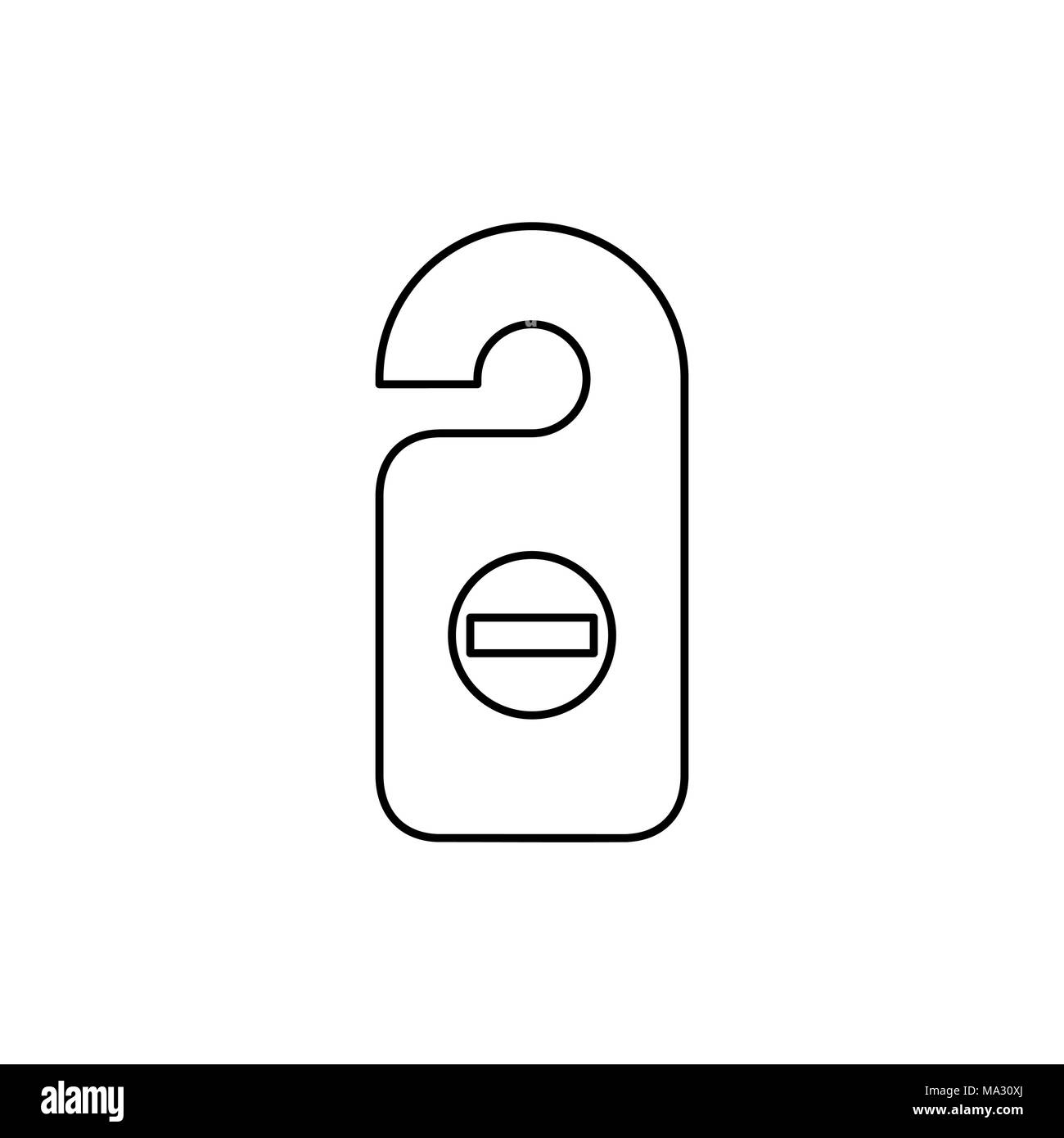 L'icône étiquette chambre style plat simple illustration vectorielle. À la porte, l'affichette de porte icône. Illustration de Vecteur
