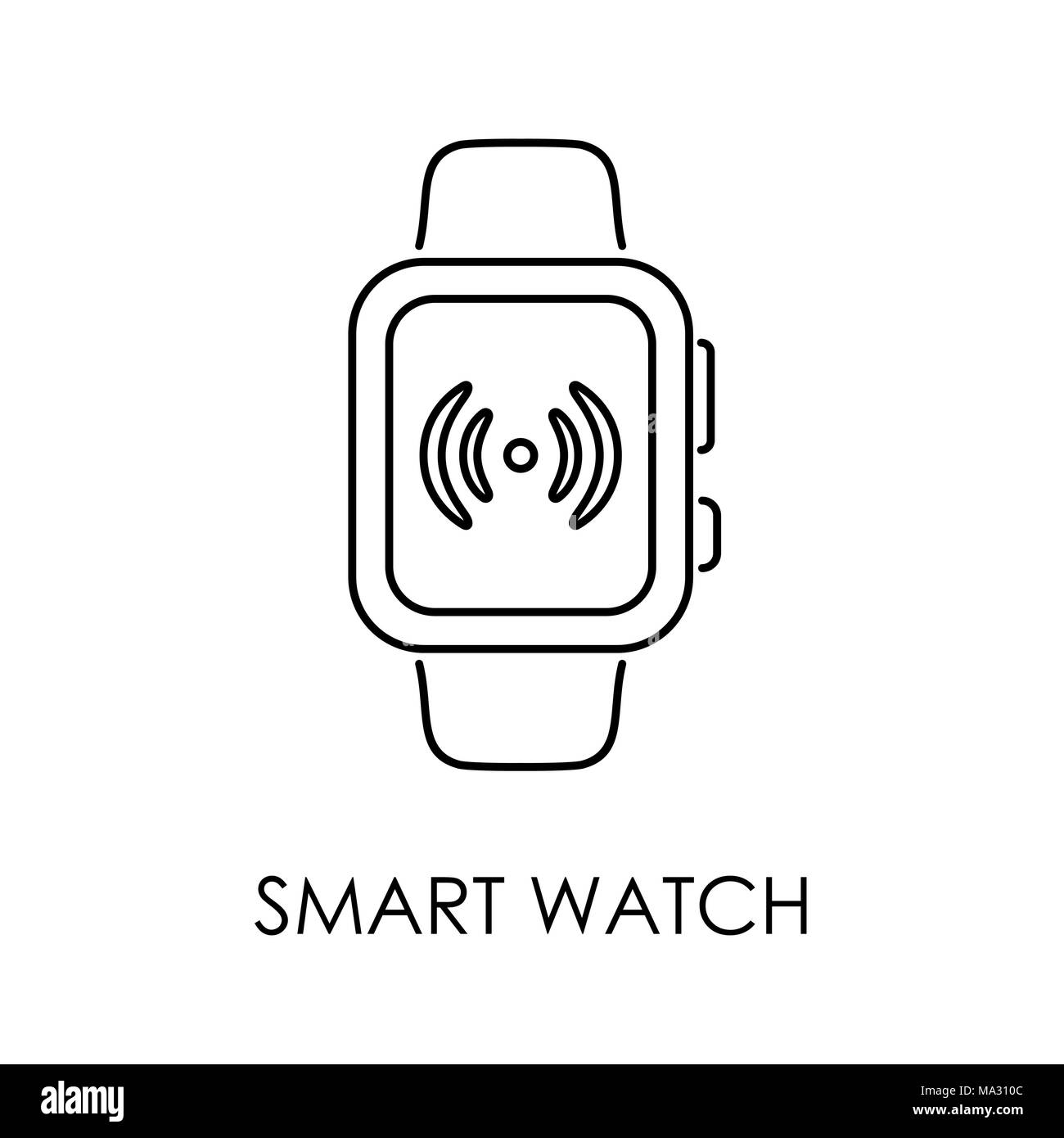 Smart watch avec l'icône de l'application à l'écran. Icône vecteur. Illustration de Vecteur