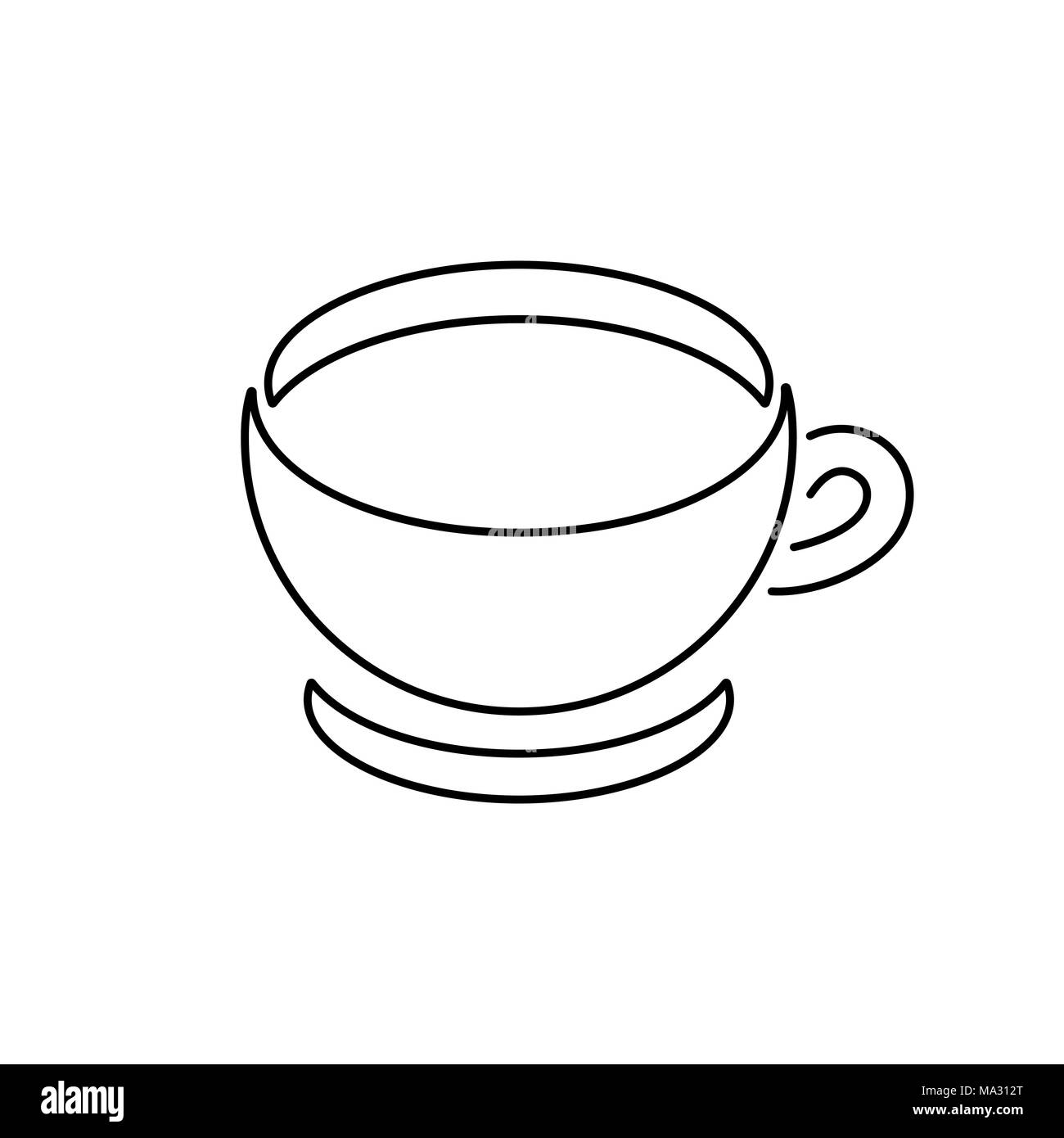 Tasse de café télévision vecteur icône. Tasse de thé. Tasse à café marron signe sur fond de lait. Illustration de Vecteur