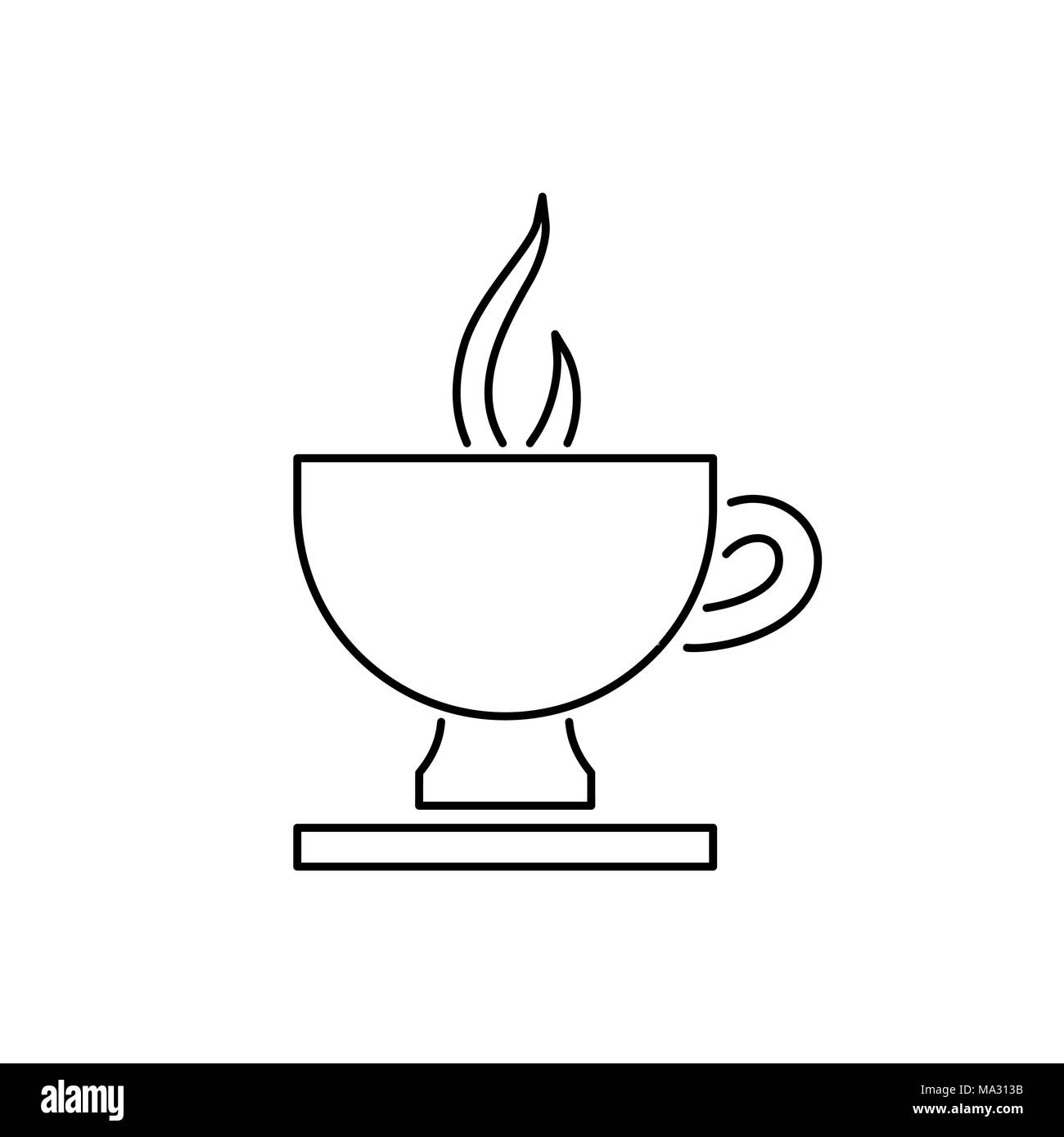 Tasse de café télévision vecteur icône. Tasse de thé. Tasse à café marron signe sur fond de lait. Illustration de Vecteur