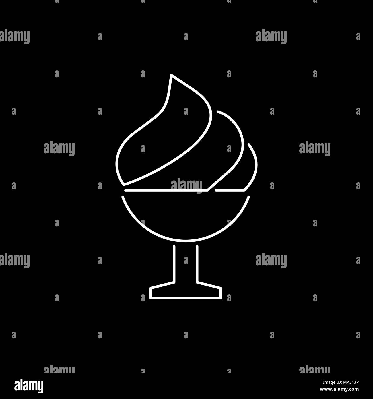L'icône de tasse de crème glacée style plat simple illustration vectorielle. Illustration de Vecteur