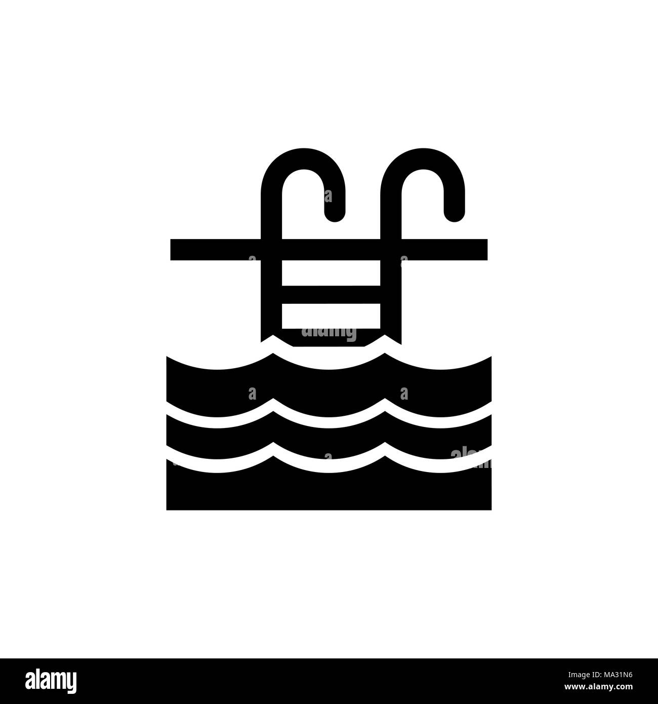 Piscine de style plat simple icône vector illustration. Illustration de Vecteur