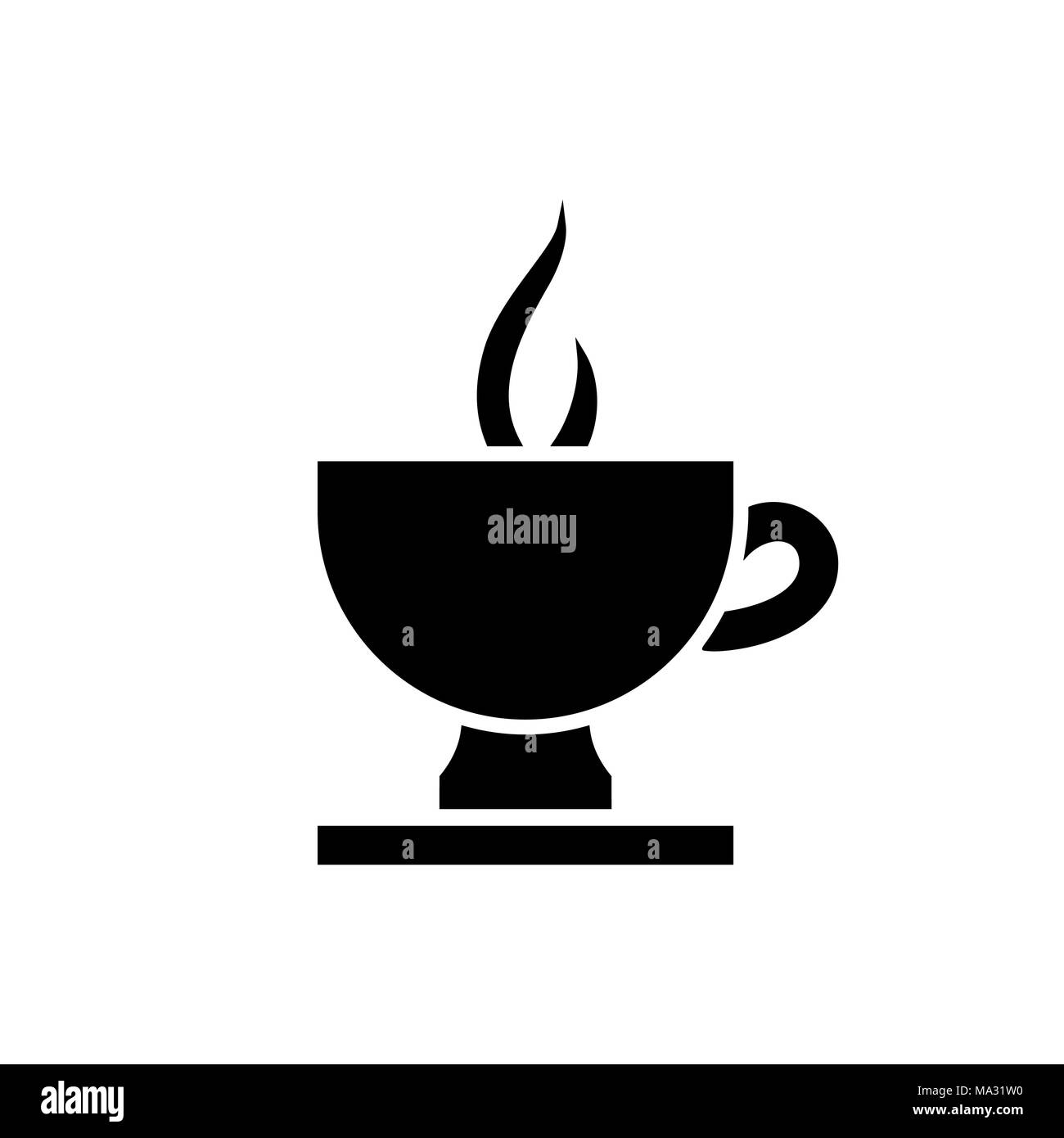 Tasse de café télévision vecteur icône. Tasse de thé. Tasse à café marron signe sur fond de lait. Illustration de Vecteur