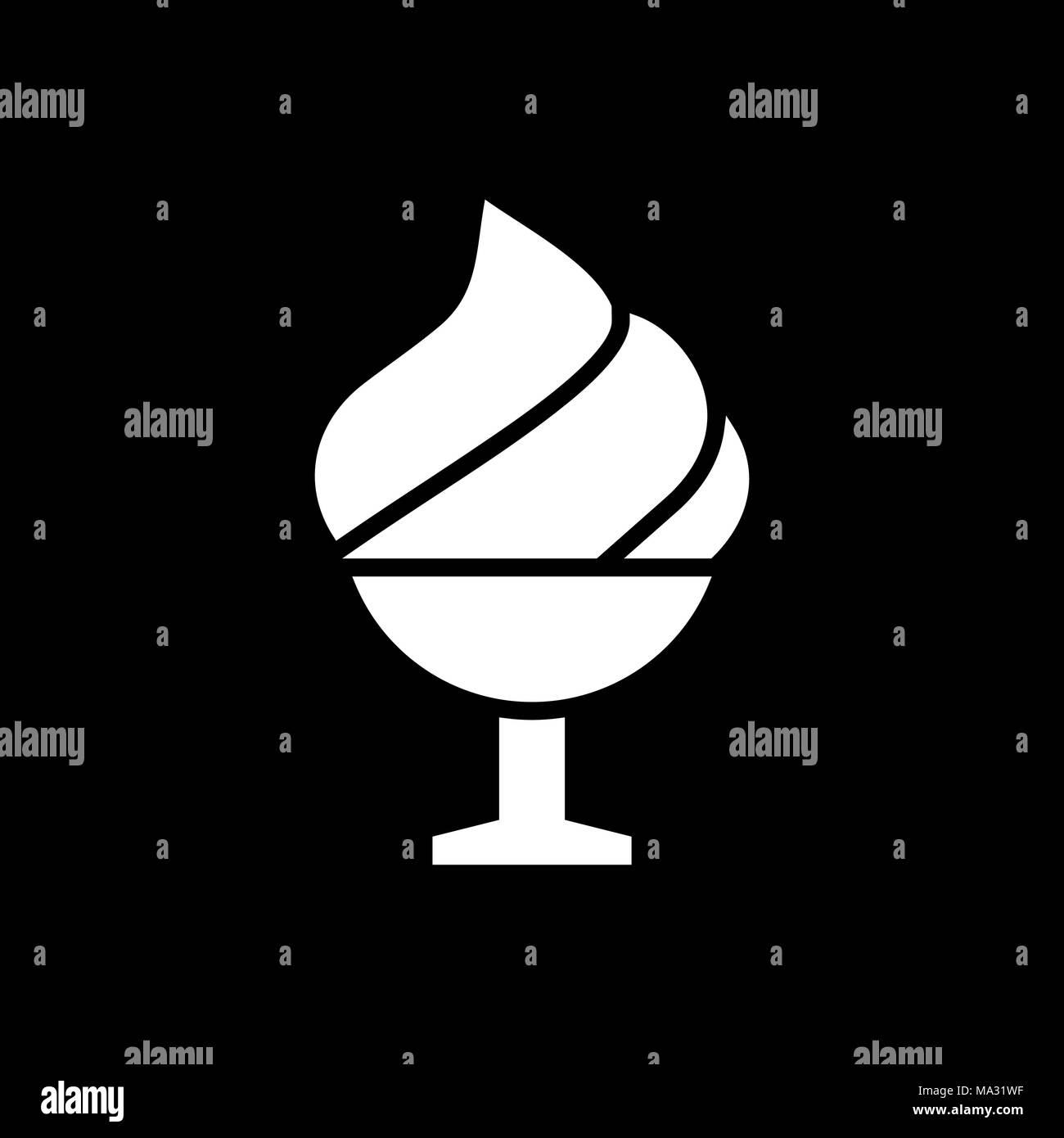 L'icône de tasse de crème glacée style plat simple illustration vectorielle. Illustration de Vecteur