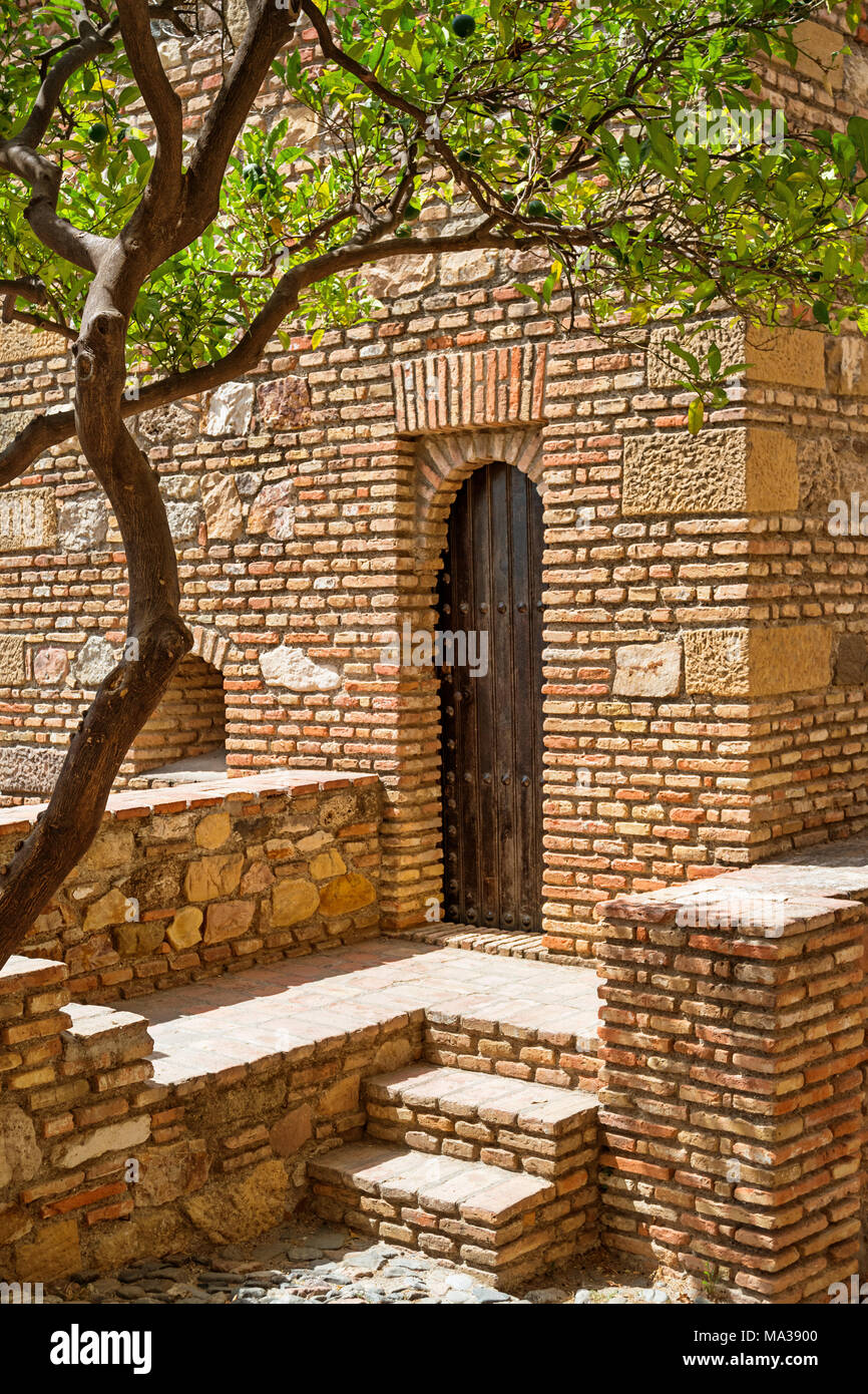 Bastion de l'Alcazaba de malaga andalousie espagne. Banque D'Images