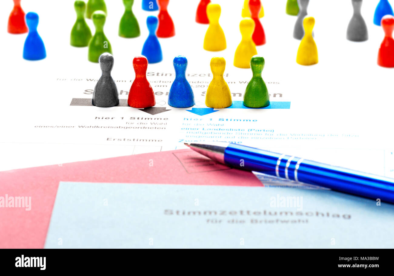 Bulletin de vote, l'élection pour le Bundestag Banque D'Images